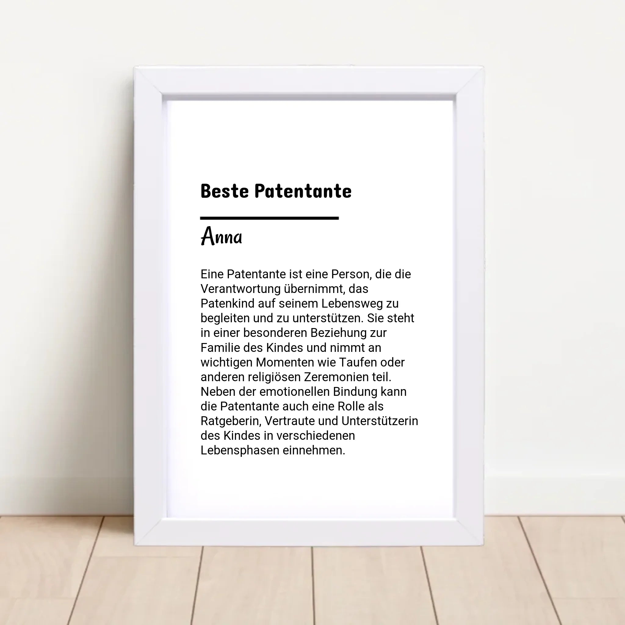 Patentante Definition Posterdruck Geschenk personalisiert - Cantty