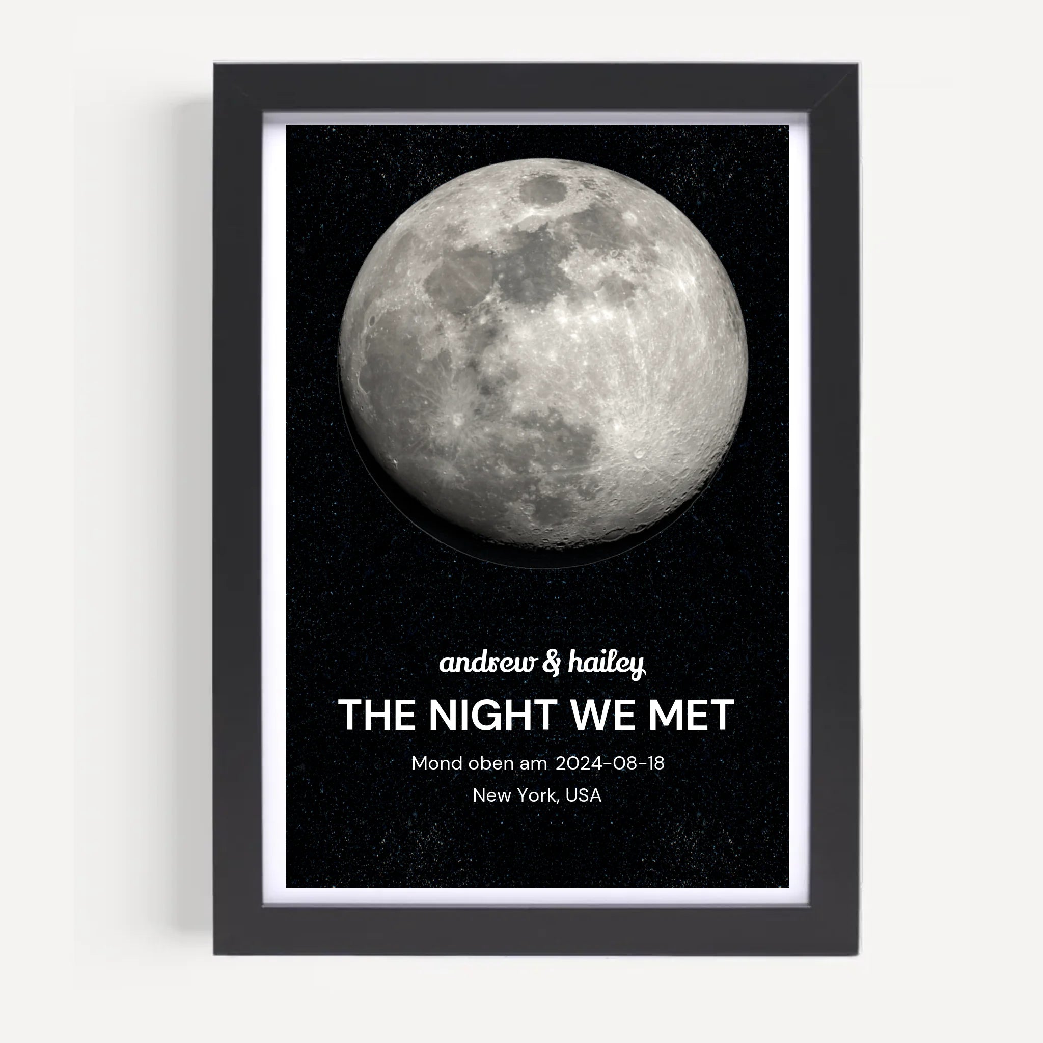 Jahrestagsgeschenk Mond Poster mit Datum personalisierbar - Cantty