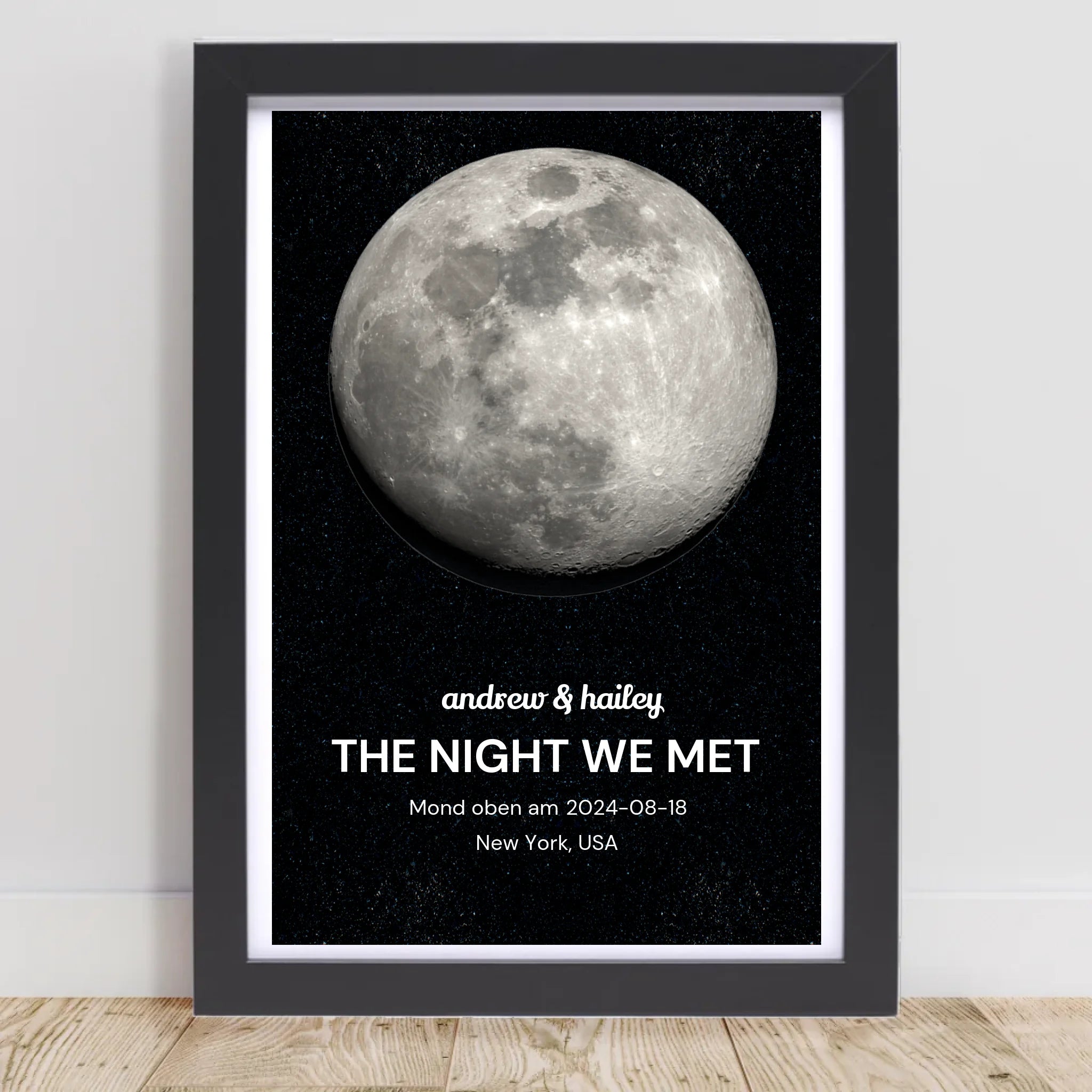 Jahrestagsgeschenk Mond Poster mit Datum personalisierbar - Cantty