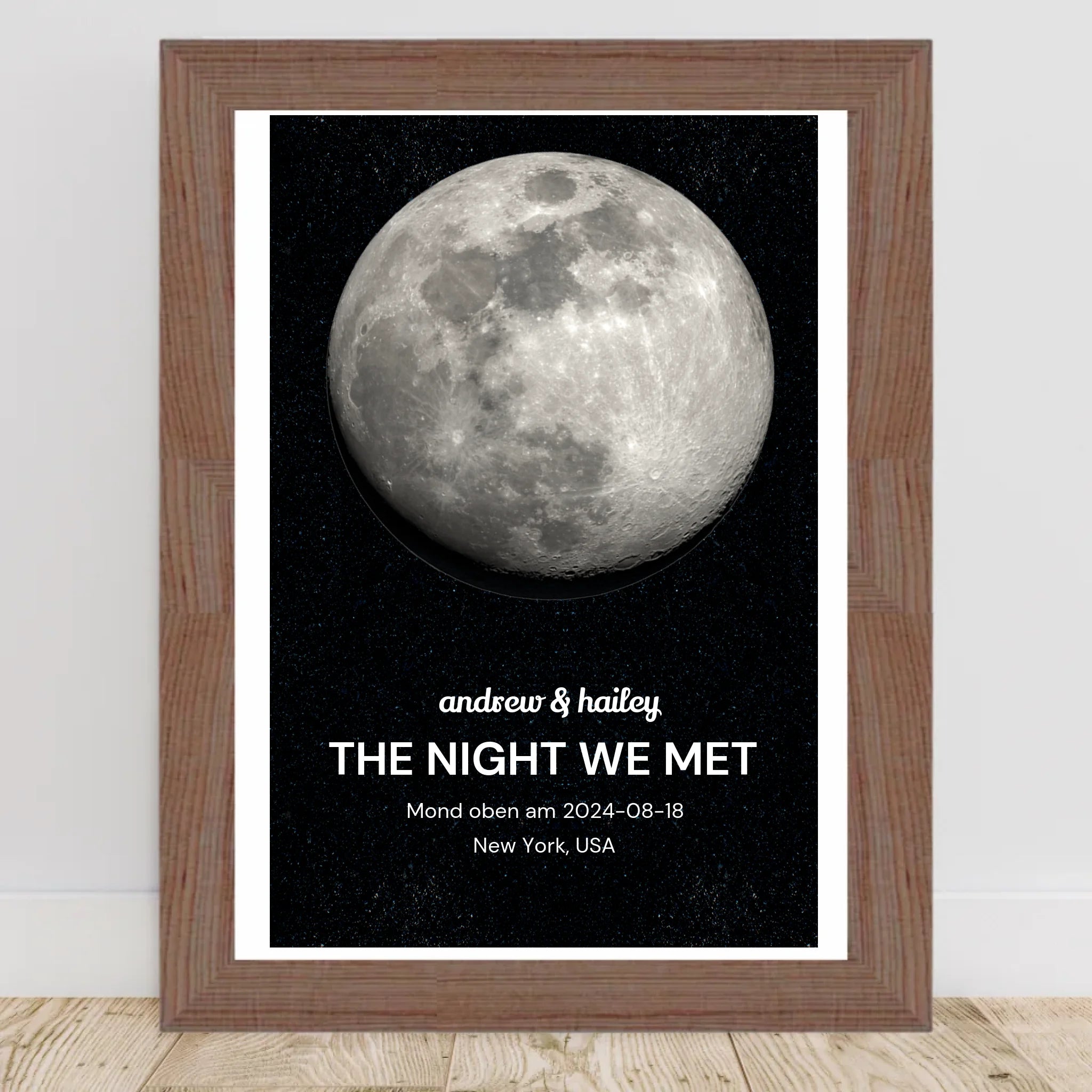 Jahrestagsgeschenk Mond Poster mit Datum personalisierbar - Cantty
