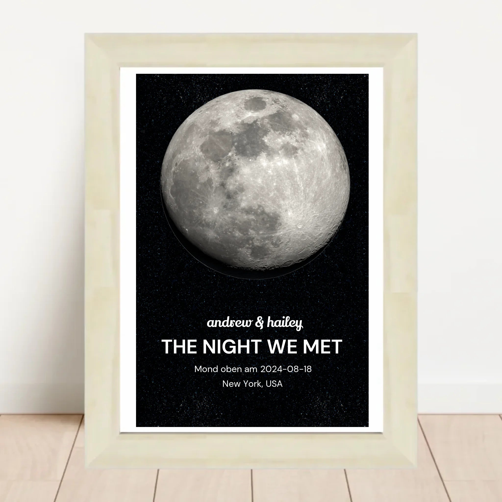 Jahrestagsgeschenk Mond Poster mit Datum personalisierbar - Cantty