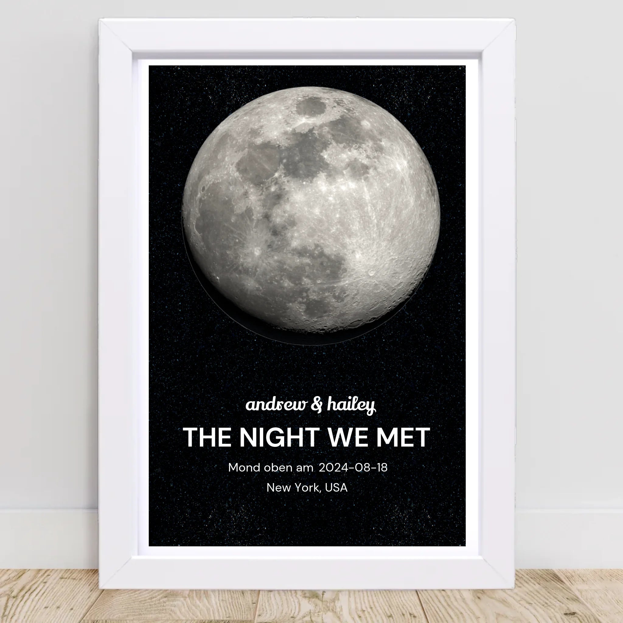 Jahrestagsgeschenk Mond Poster mit Datum personalisierbar - Cantty