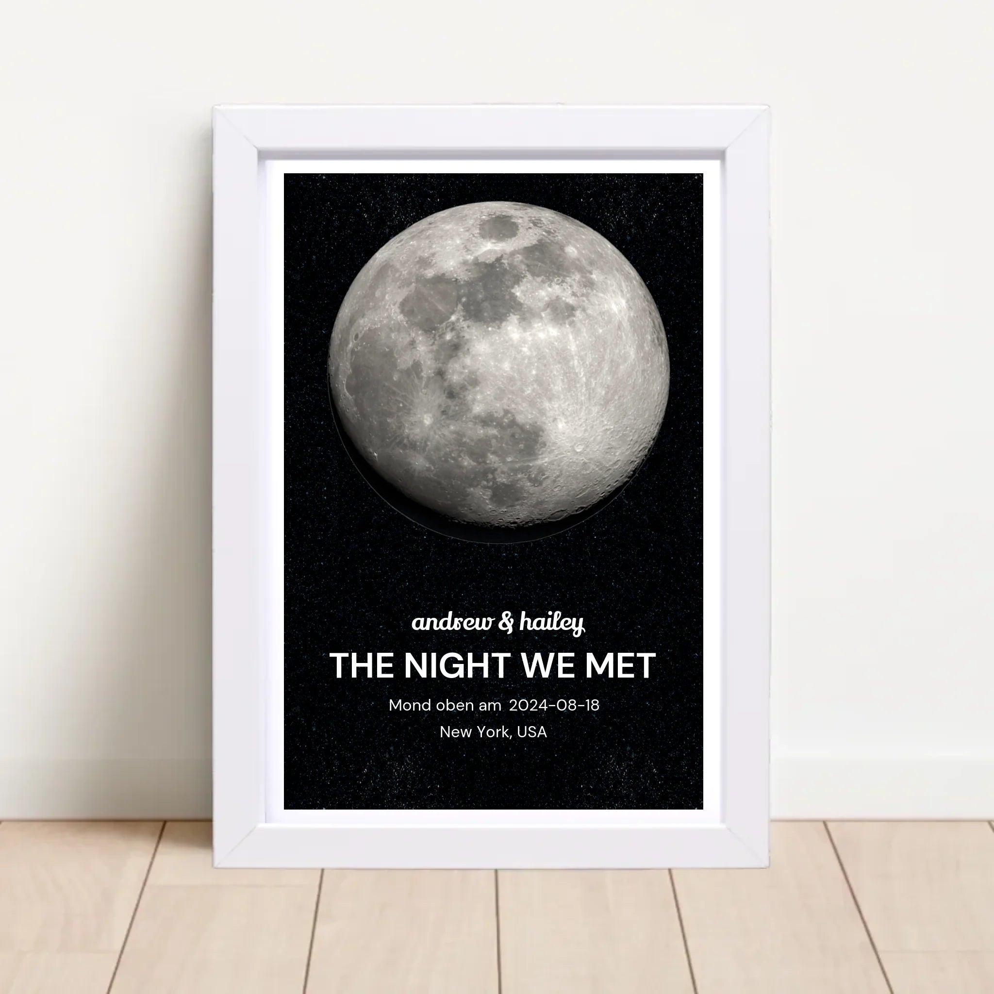 Jahrestagsgeschenk Mond Poster mit Datum personalisierbar - Cantty
