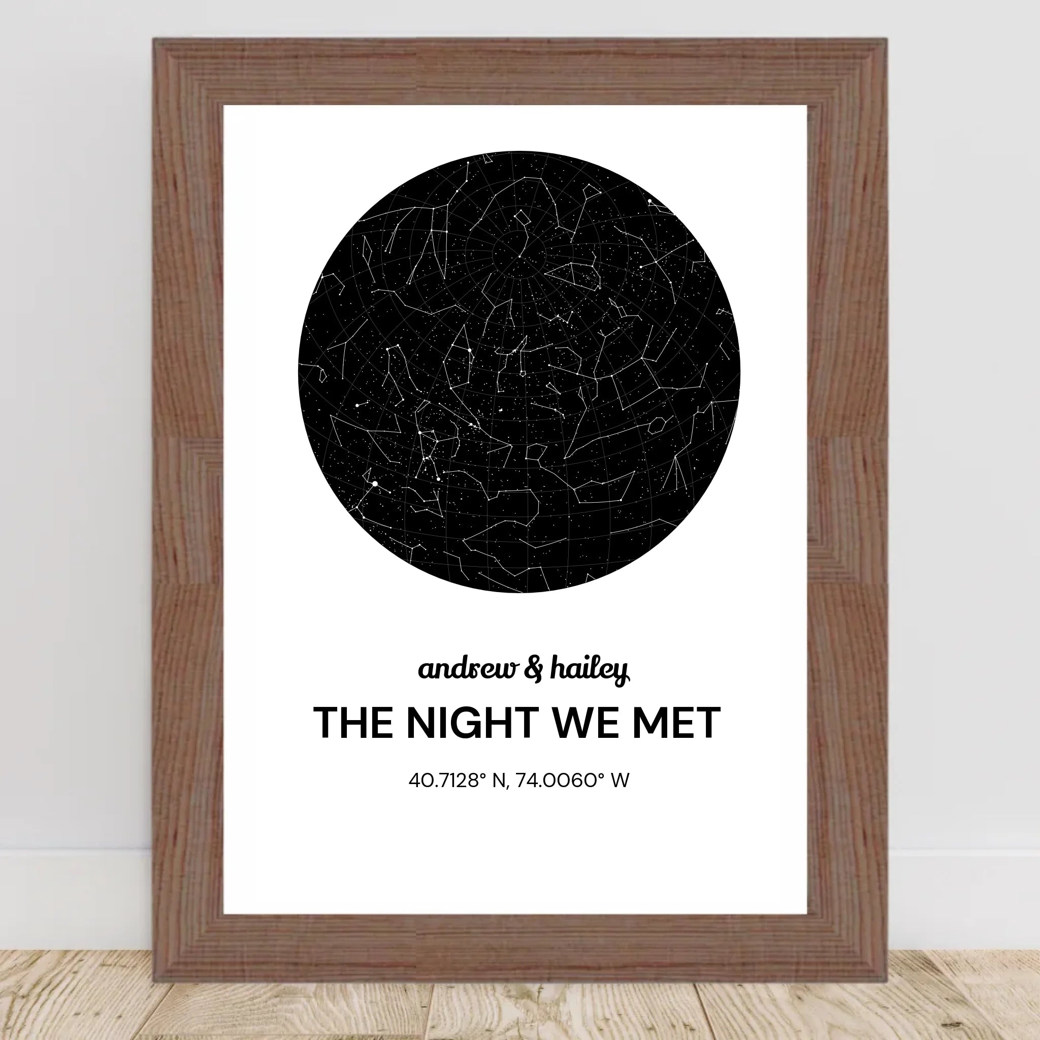 Sternehimmel Poster Jahrestag Geschenk Sternekarte für Paare personalisiert - Cantty