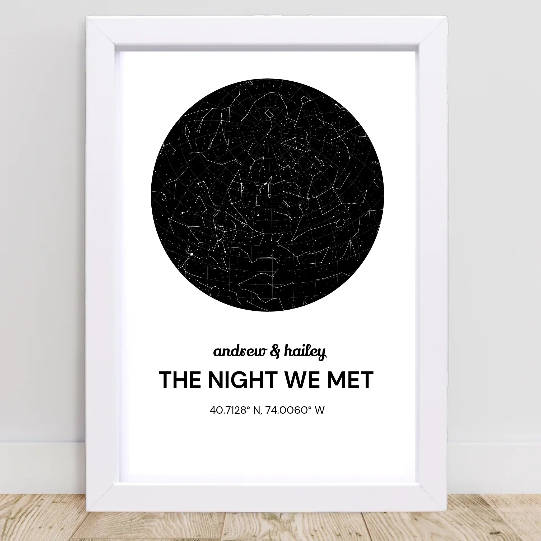 Sternehimmel Poster Jahrestag Geschenk Sternekarte für Paare personalisiert - Cantty