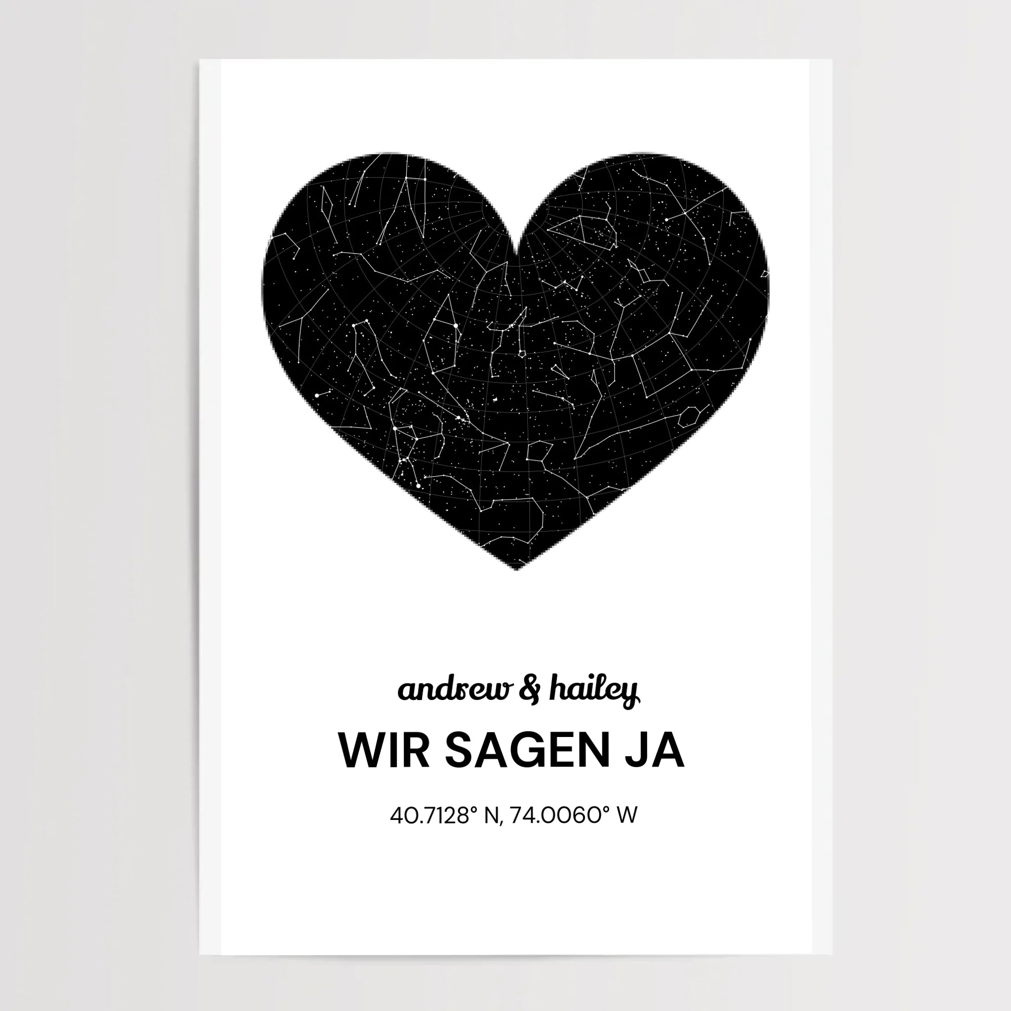 Sternenhimmel Poster Hochzeitsgeschenk personalisiert - Cantty