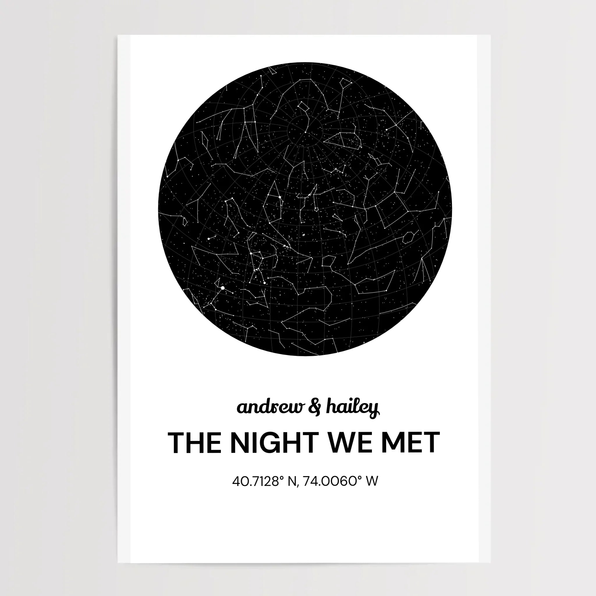 Sternehimmel Poster Jahrestag Geschenk Sternekarte für Paare personalisiert - Cantty