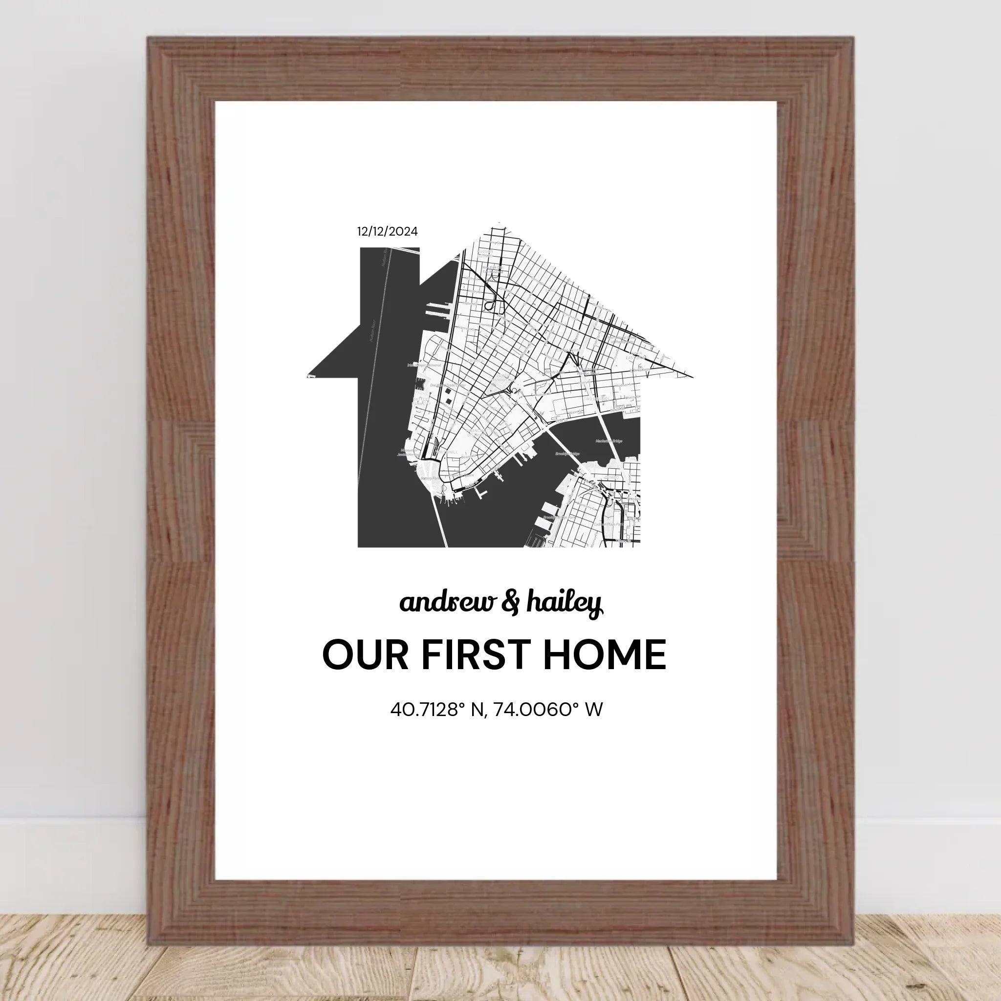 Einzugsgeschenk Poster mit Koordinaten personalisiert - Cantty