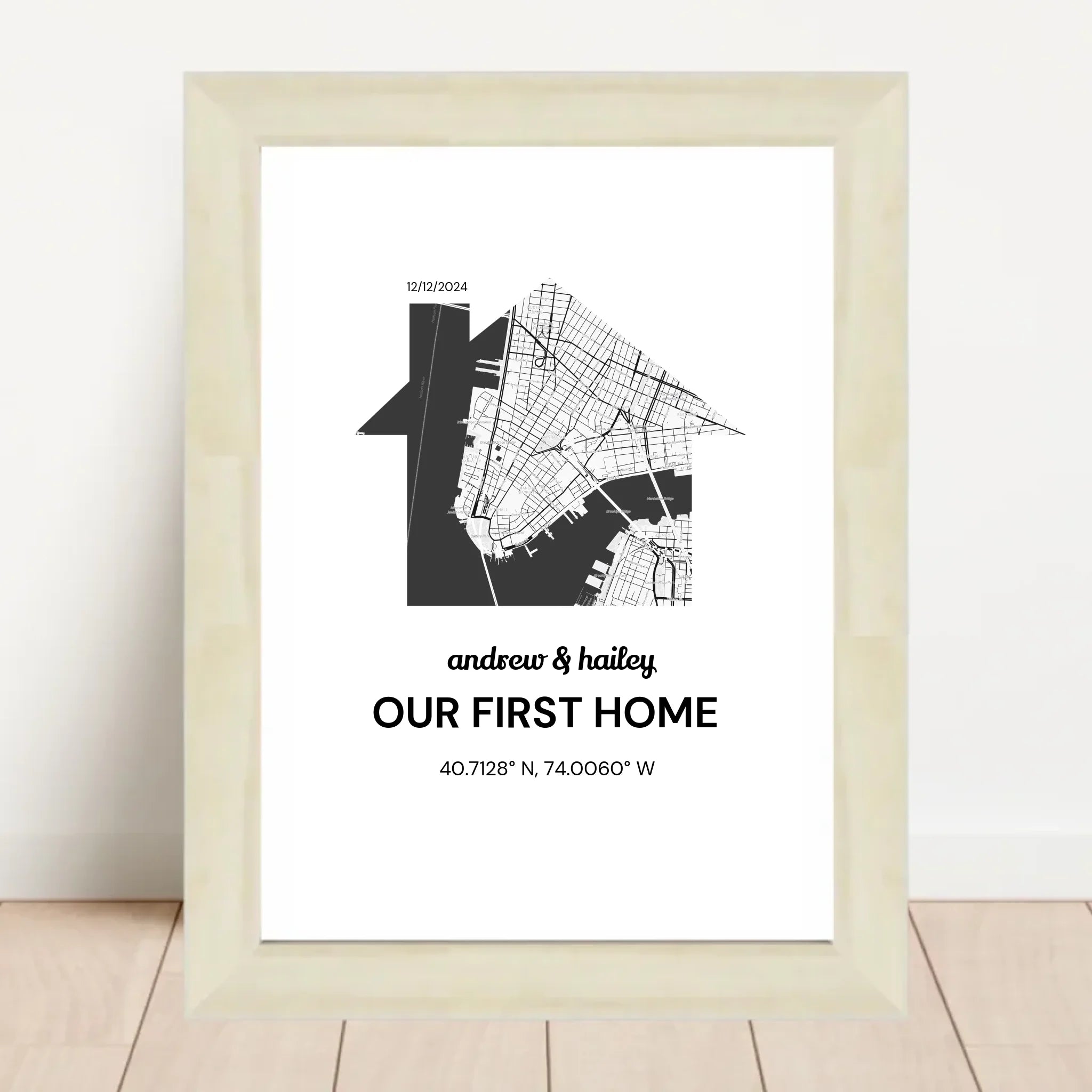 Einzugsgeschenk Poster mit Koordinaten personalisiert - Cantty