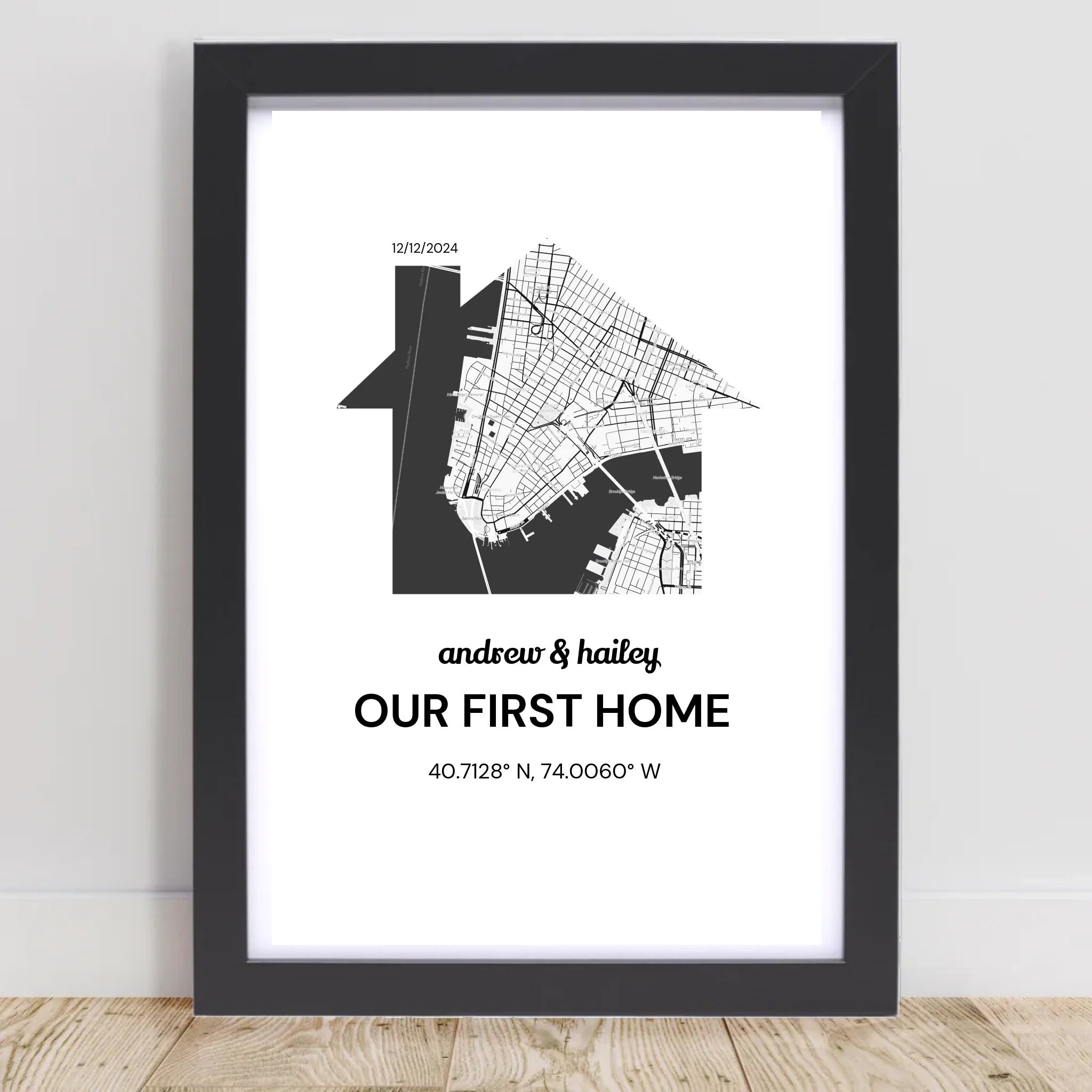 Einzugsgeschenk Poster mit Koordinaten personalisiert - Cantty