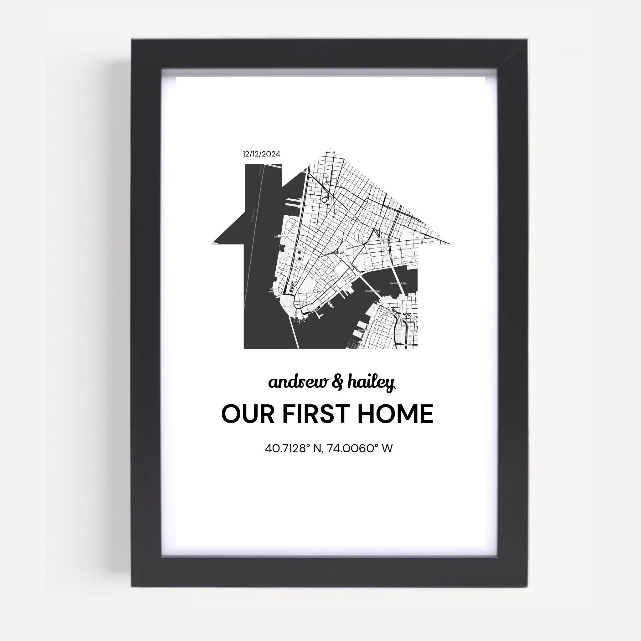 Einzugsgeschenk Poster mit Koordinaten personalisiert - Cantty