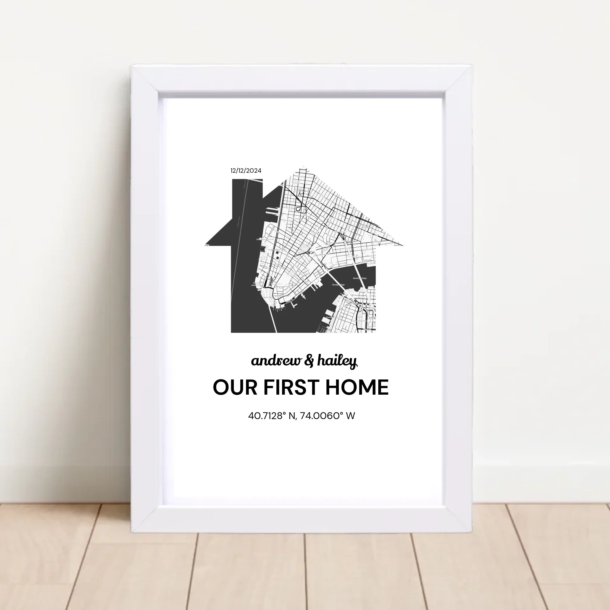 Einzugsgeschenk Poster mit Koordinaten personalisiert - Cantty