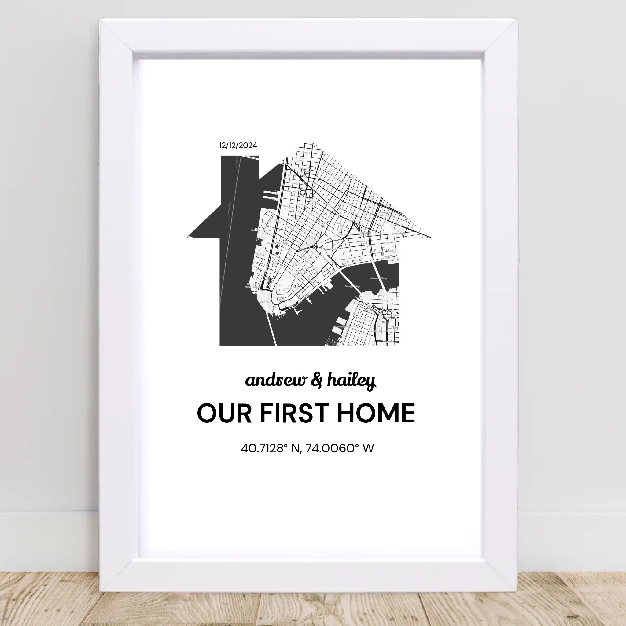 Einzugsgeschenk Poster mit Koordinaten personalisiert - Cantty