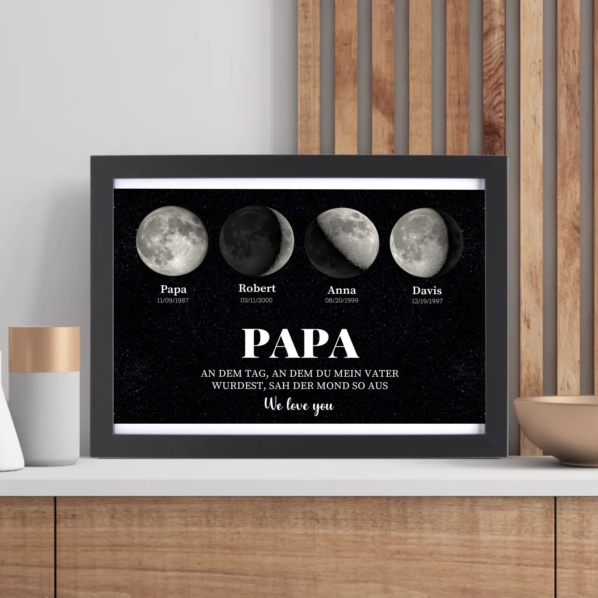 Vater Geschenk Mond Poster Kinder Geburtstag mit Spruch - Cantty