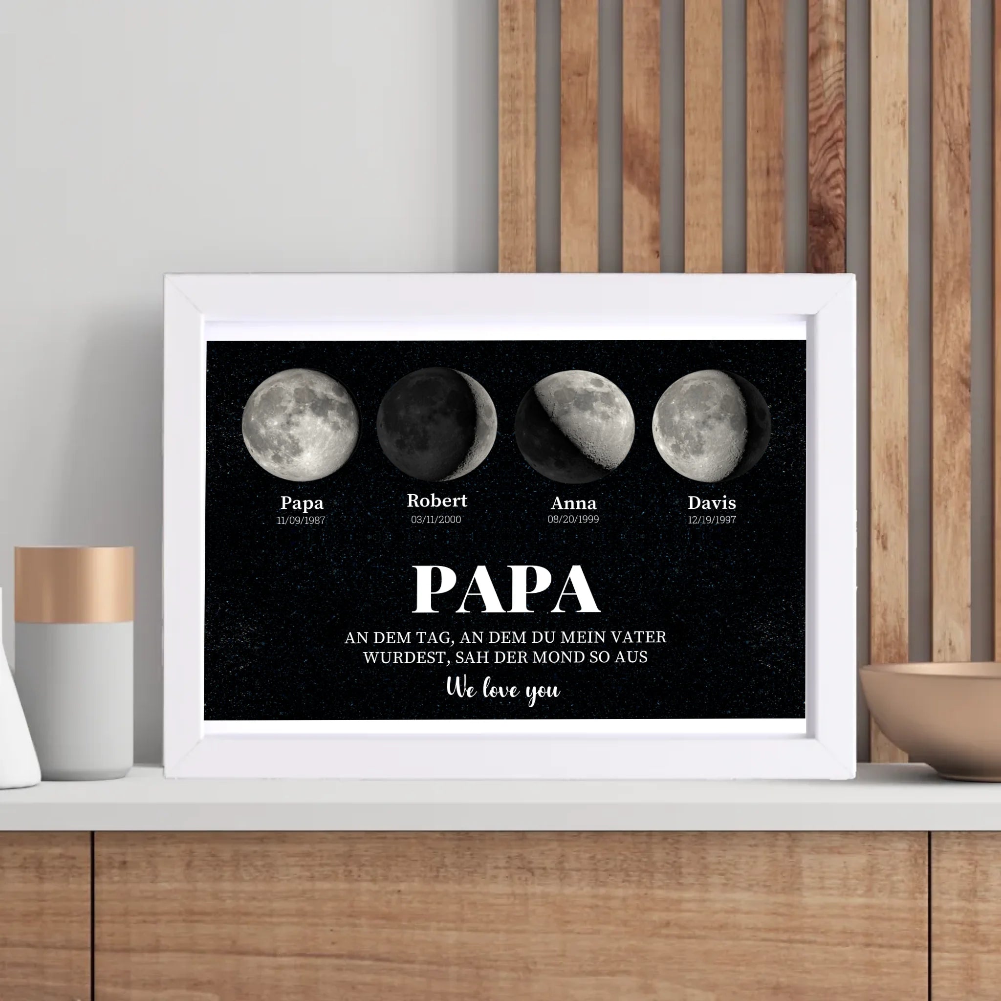 Vater Geschenk Mond Poster Kinder Geburtstag mit Spruch - Cantty
