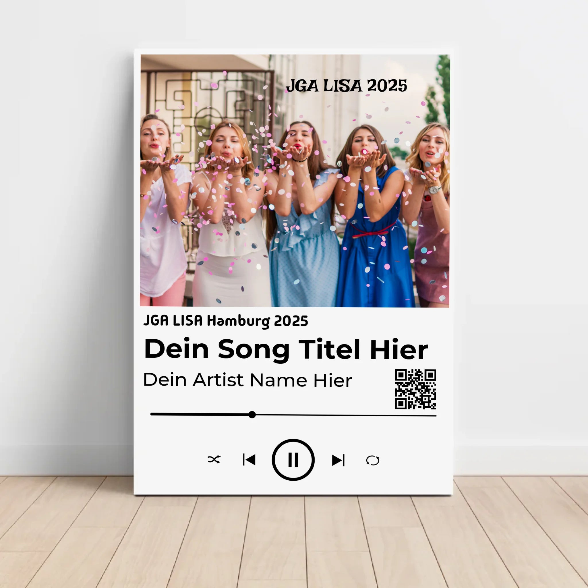 JGA Geschenk: Musikposter mit Foto Braut und Freundinnen - Cantty