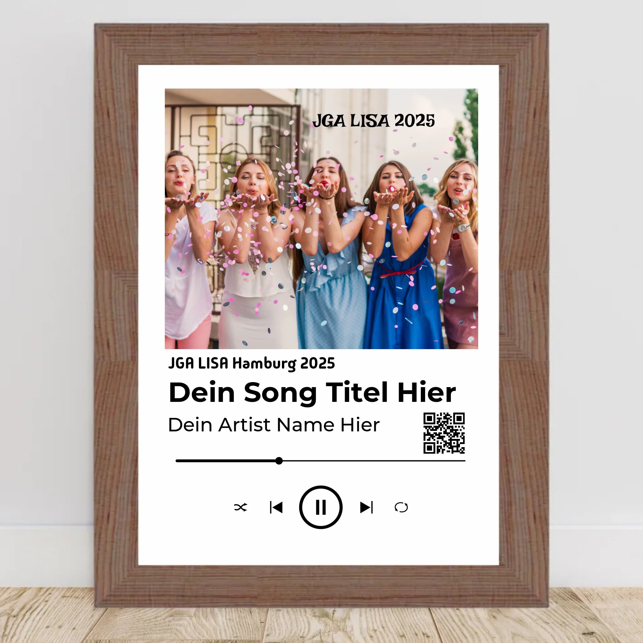 JGA Geschenk: Musikposter mit Foto Braut und Freundinnen - Cantty