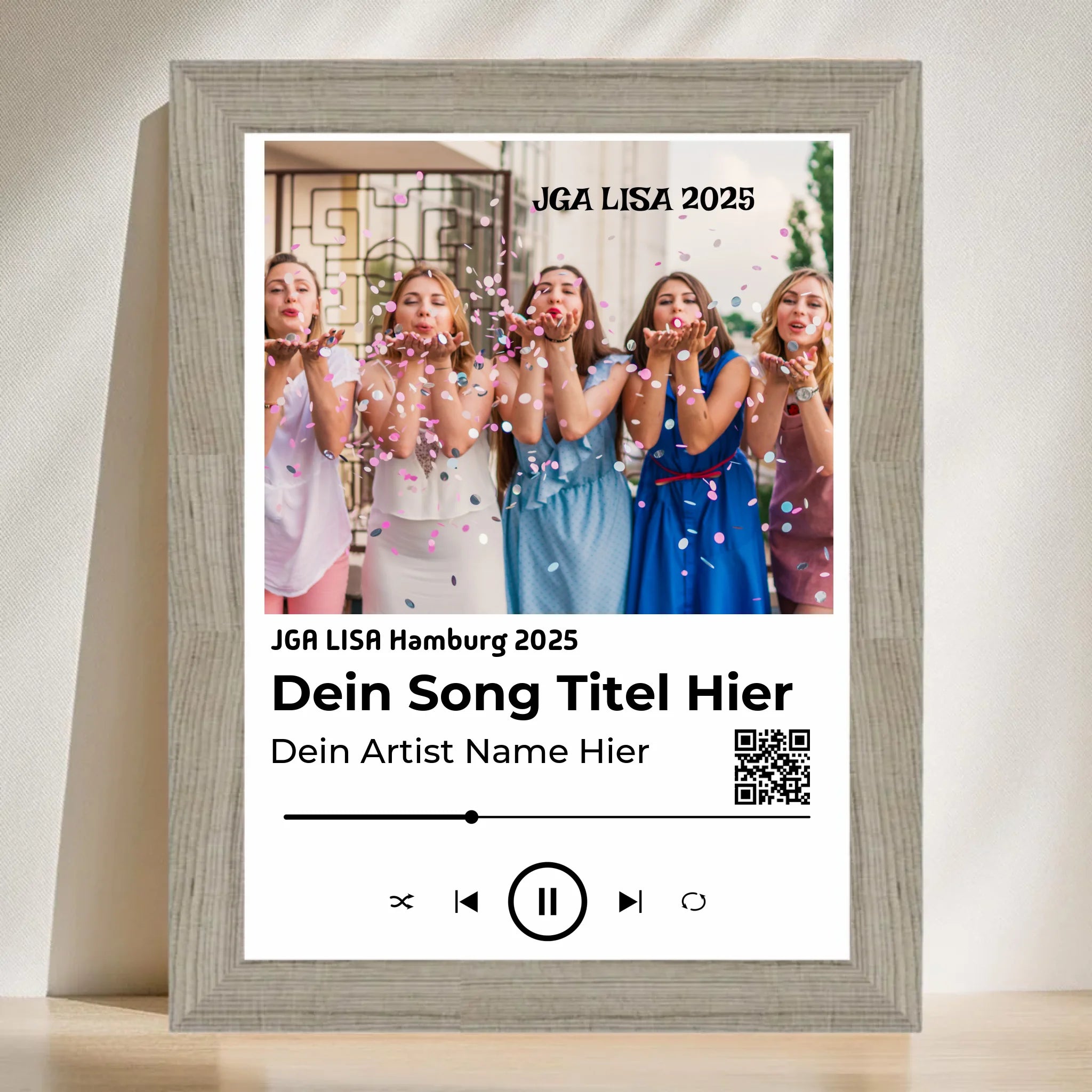 JGA Geschenk: Musikposter mit Foto Braut und Freundinnen - Cantty