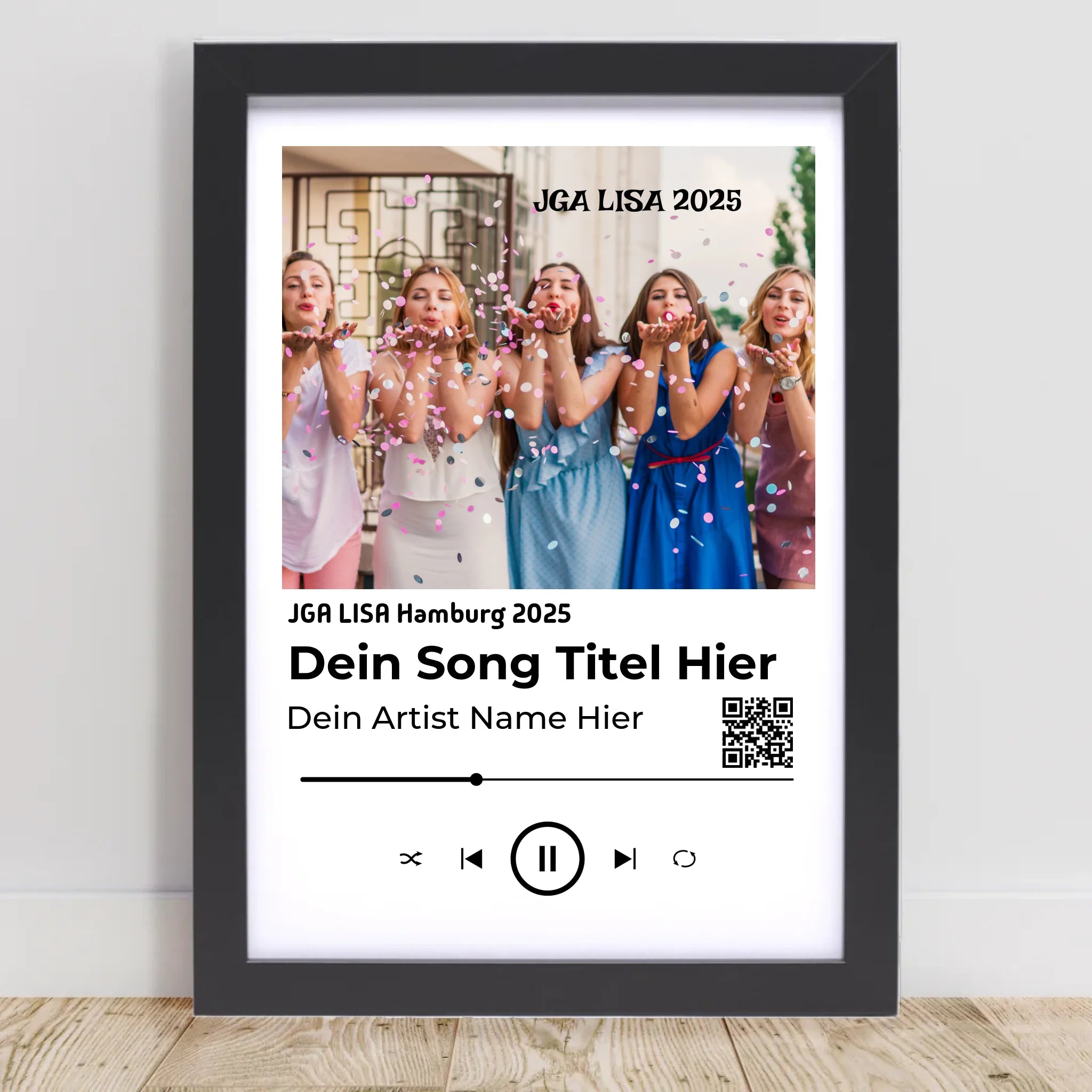JGA Geschenk: Musikposter mit Foto Braut und Freundinnen - Cantty