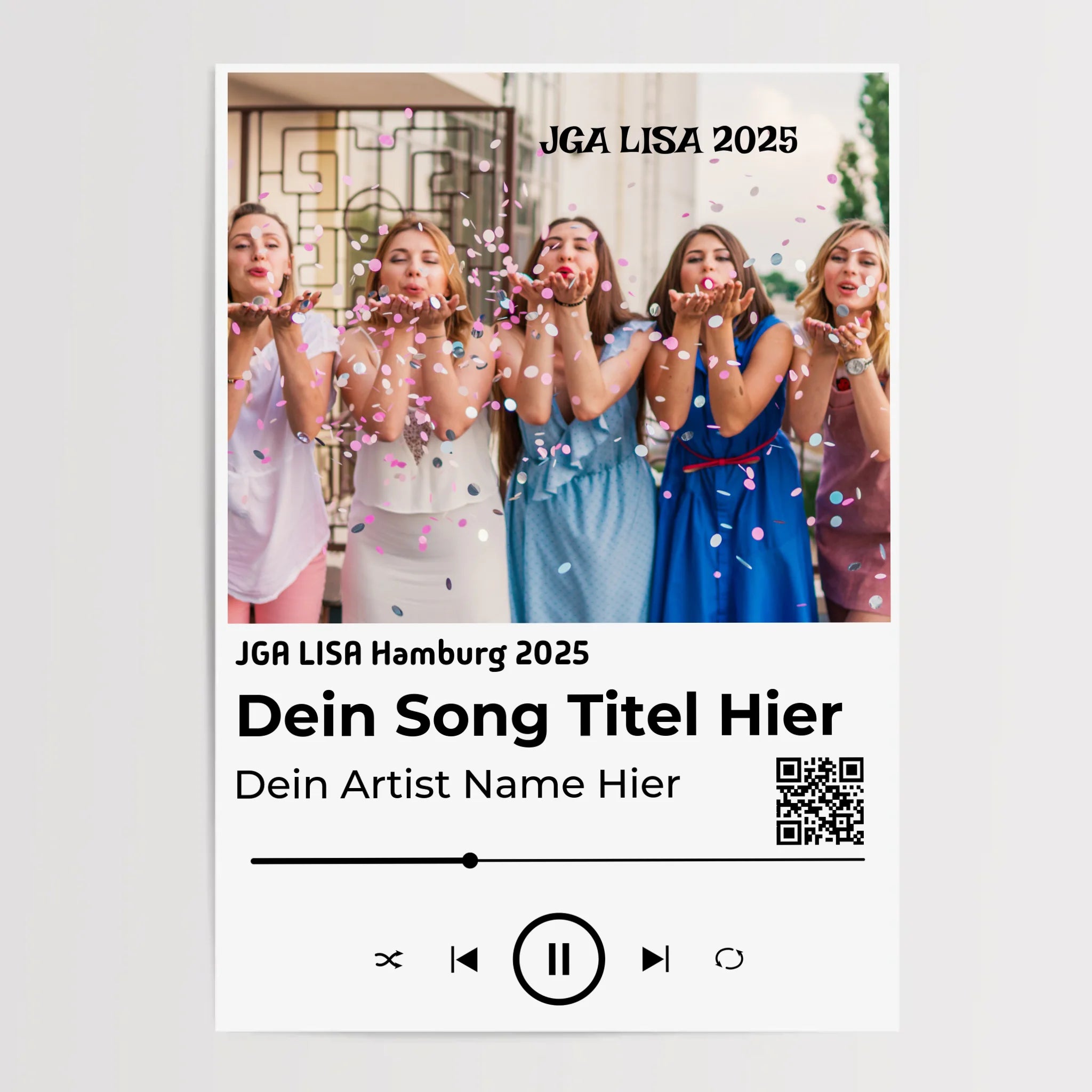 JGA Geschenk: Musikposter mit Foto Braut und Freundinnen - Cantty