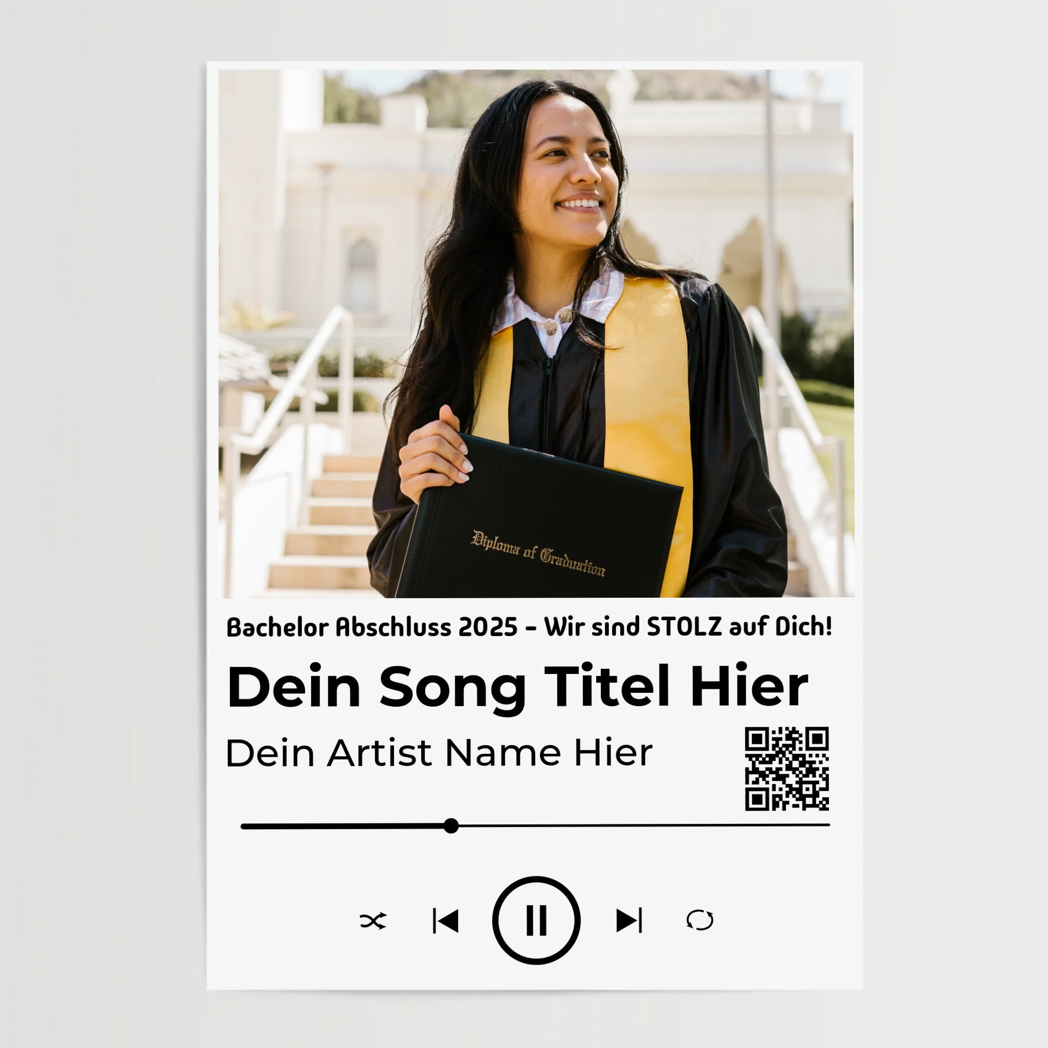 Bachelor Geschenk Musikposter Lieblingslied zum Abschluss - Cantty