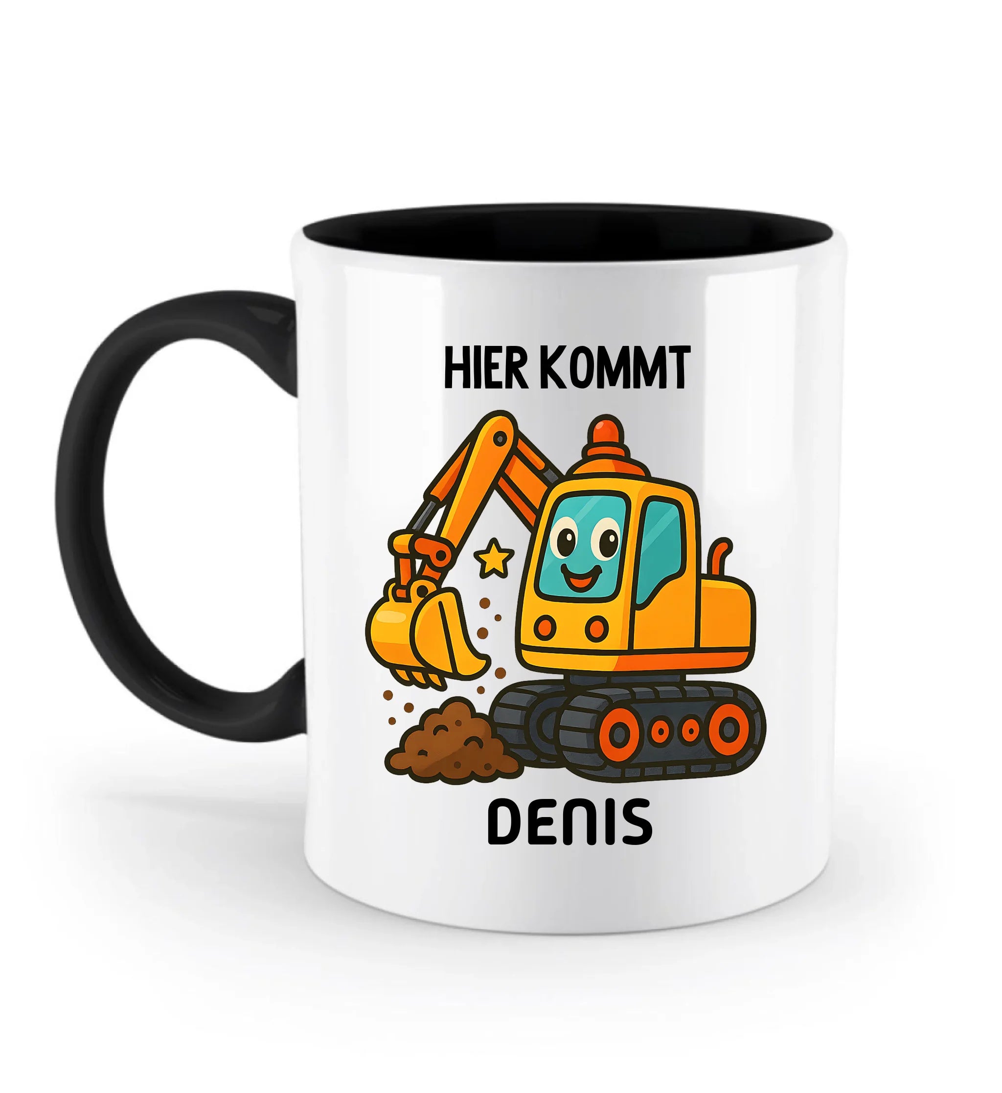 Kindertasse Junge Bagger Geschenk mit Name personalisiert - Cantty