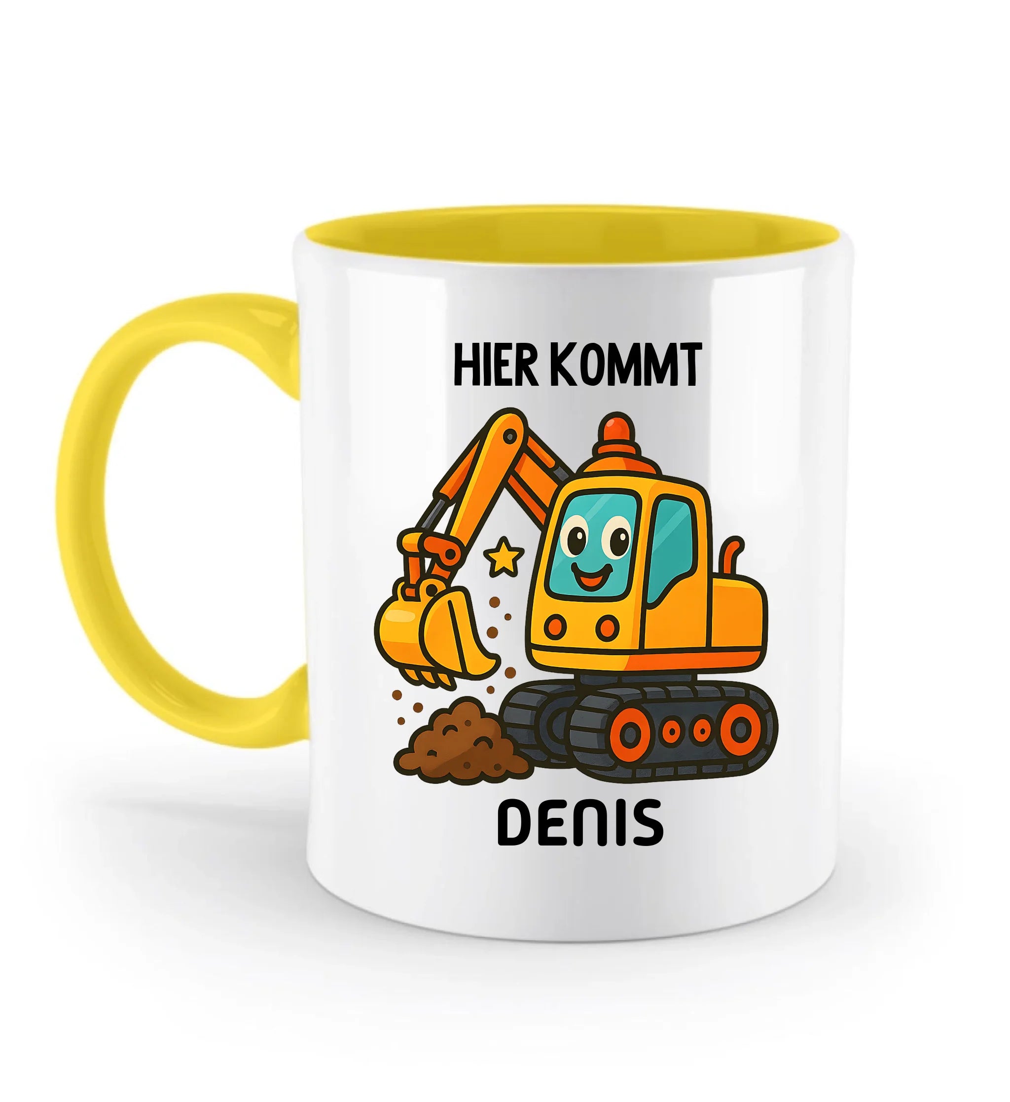 Kindertasse Junge Bagger Geschenk mit Name personalisiert - Cantty