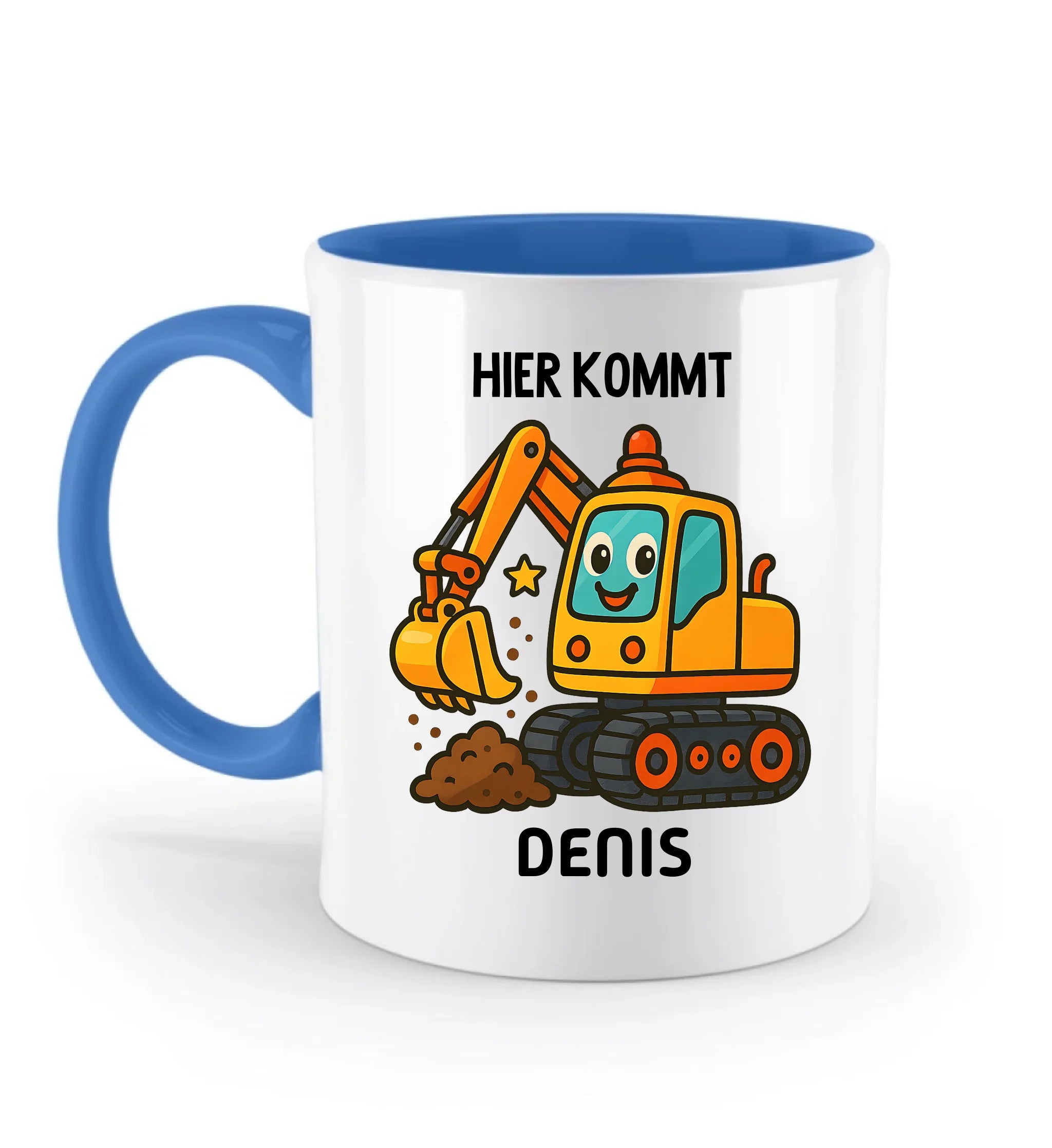 Kindertasse Junge Bagger Geschenk mit Name personalisiert - Cantty