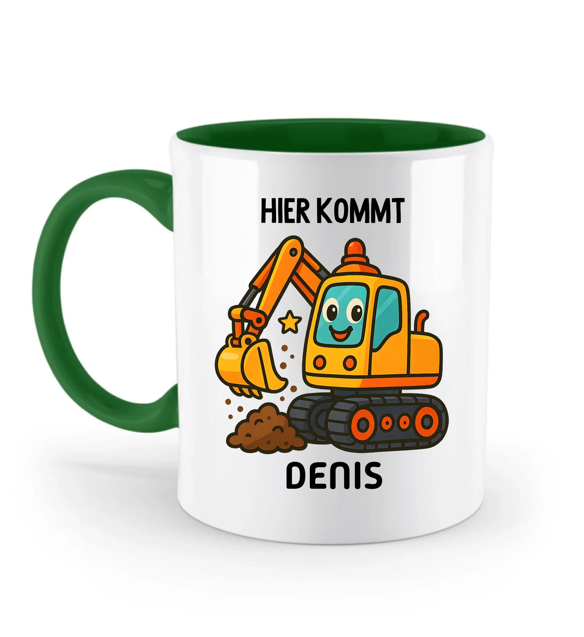 Kindertasse Junge Bagger Geschenk mit Name personalisiert - Cantty