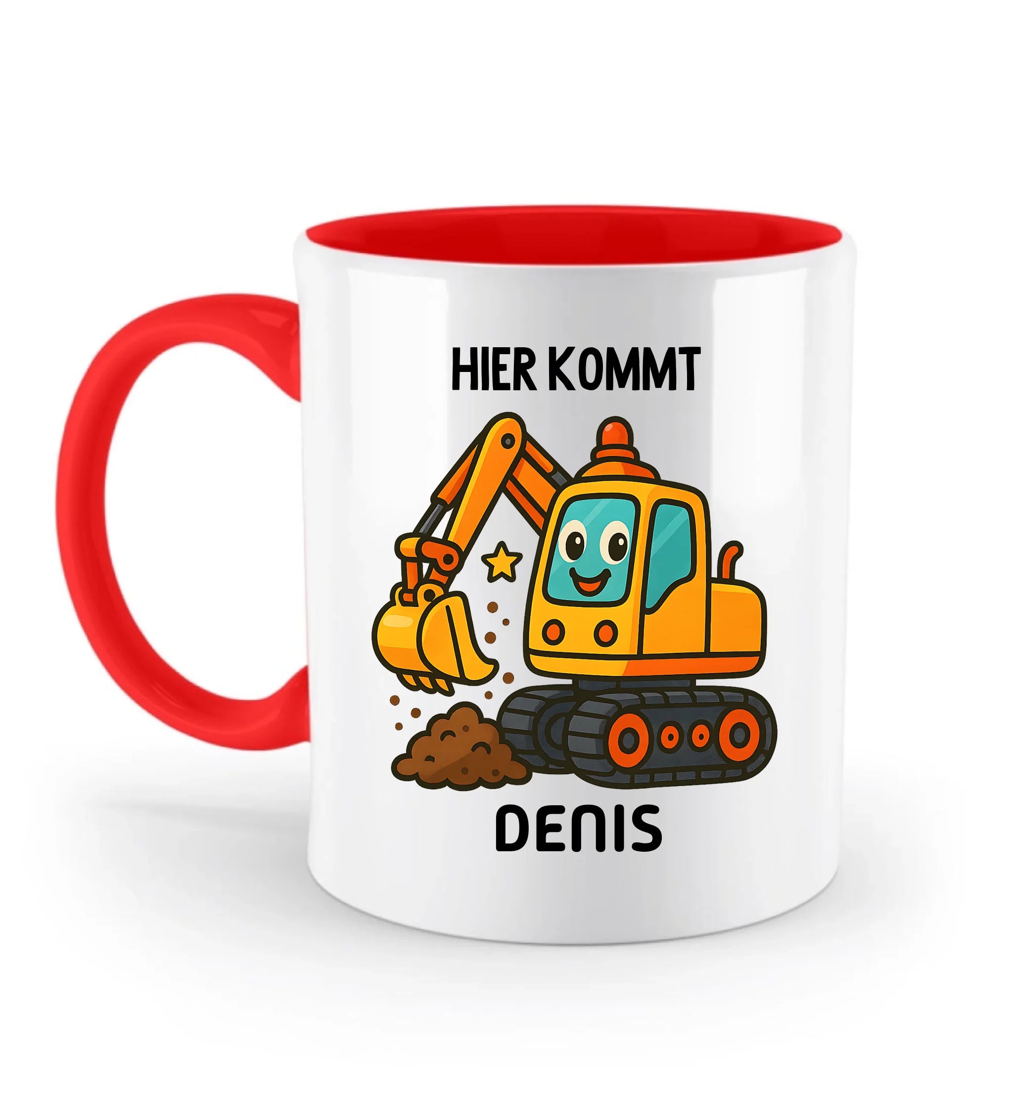 Kindertasse Junge Bagger Geschenk mit Name personalisiert - Cantty