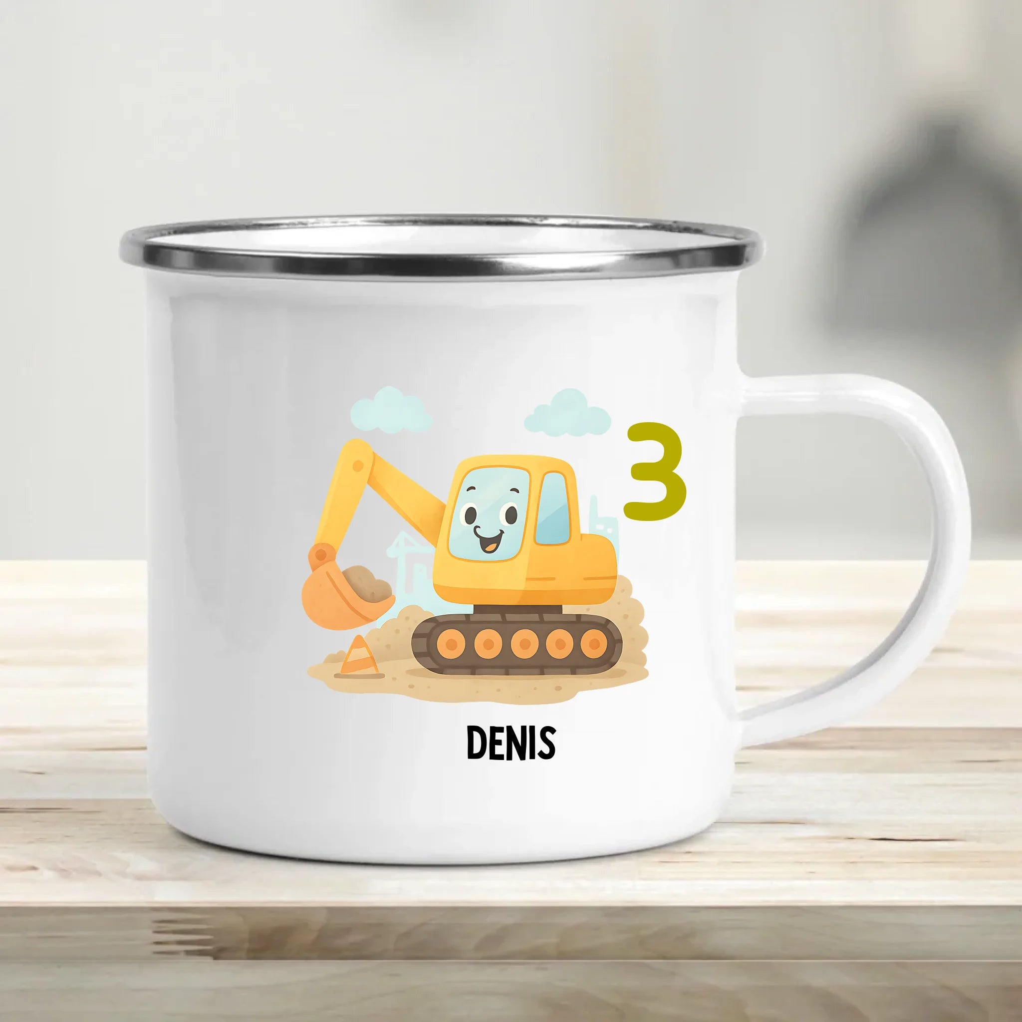 Junge Bagger Tasse Kind personalisiert - Cantty