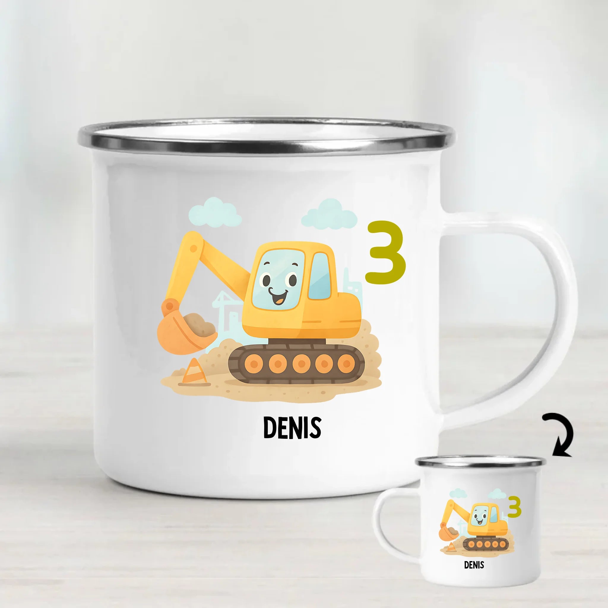 Junge Bagger Tasse Kind personalisiert - Cantty