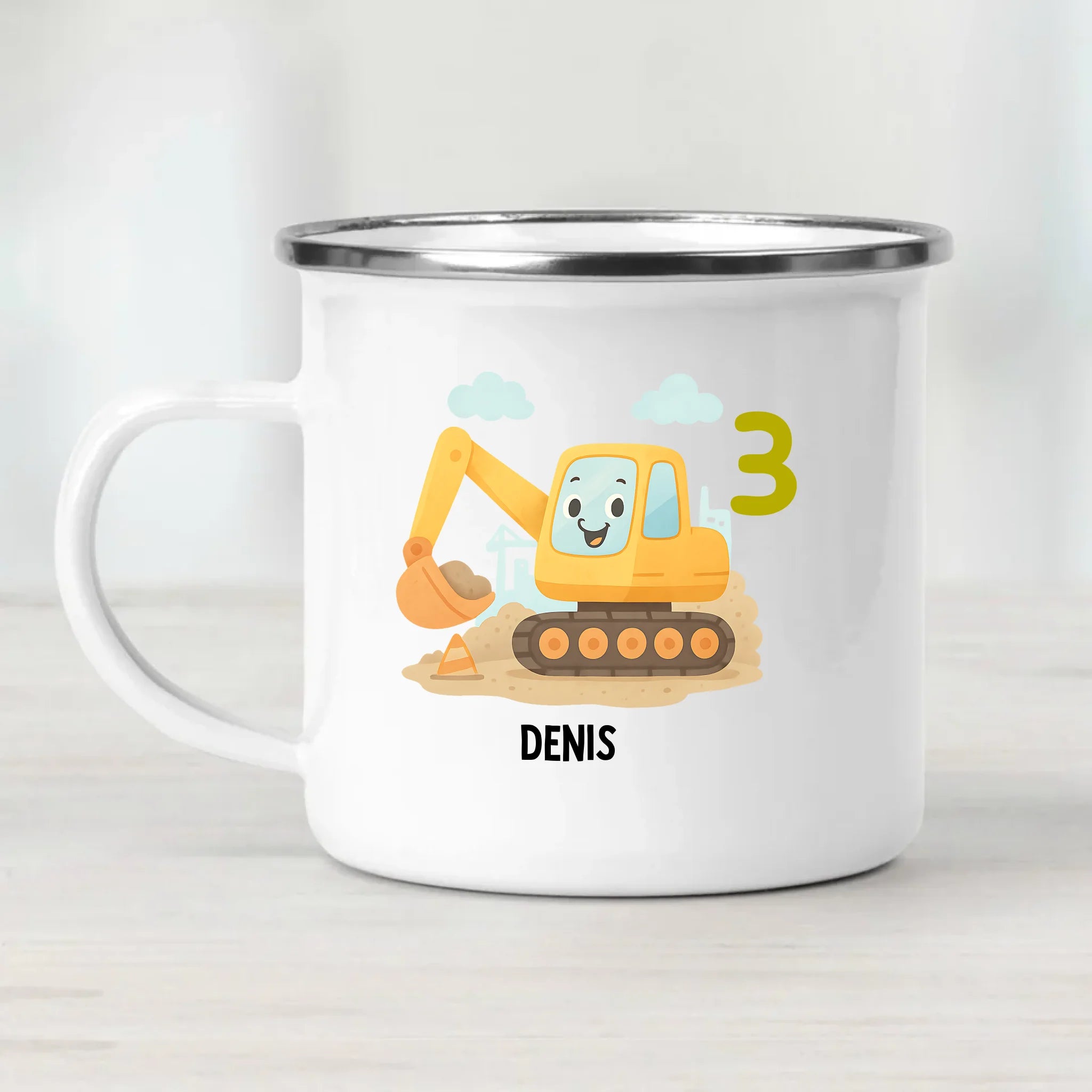 Junge Bagger Tasse Kind personalisiert - Cantty