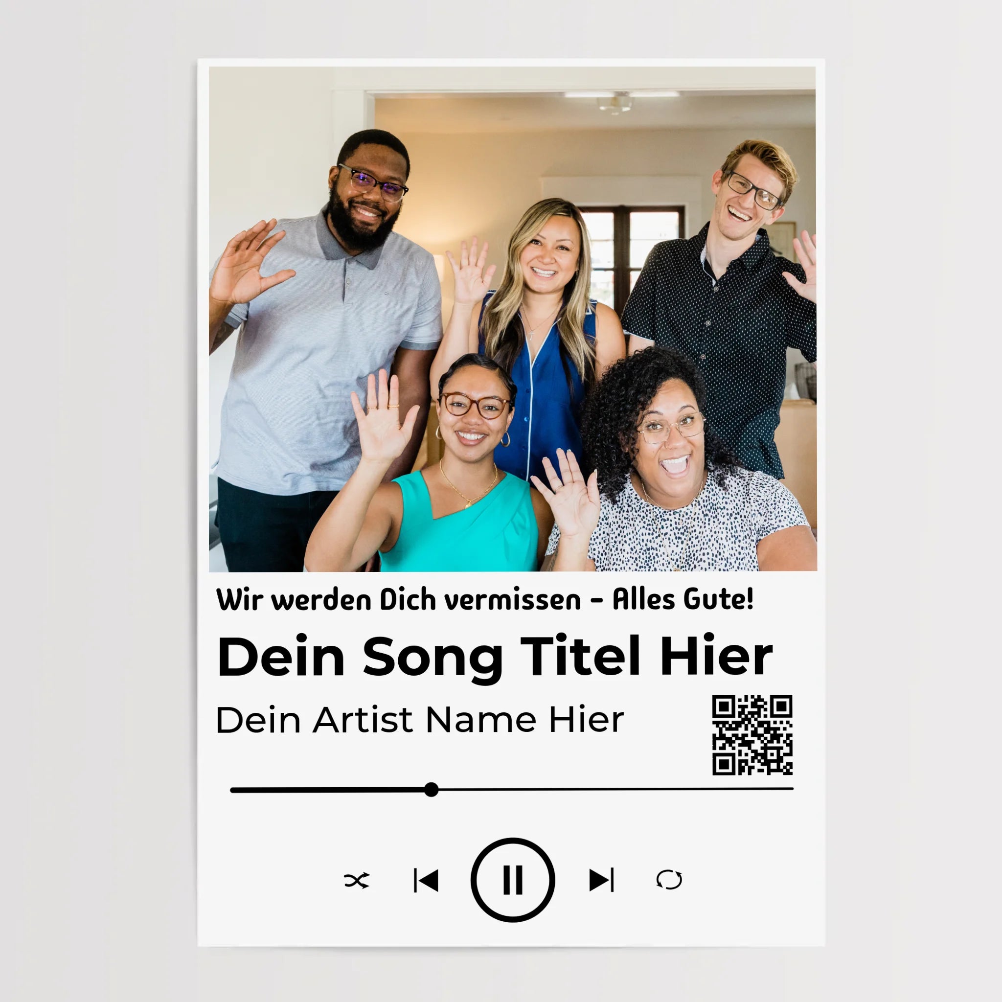 Kollege Abschied Geschenk Musikposter mit Foto - Cantty