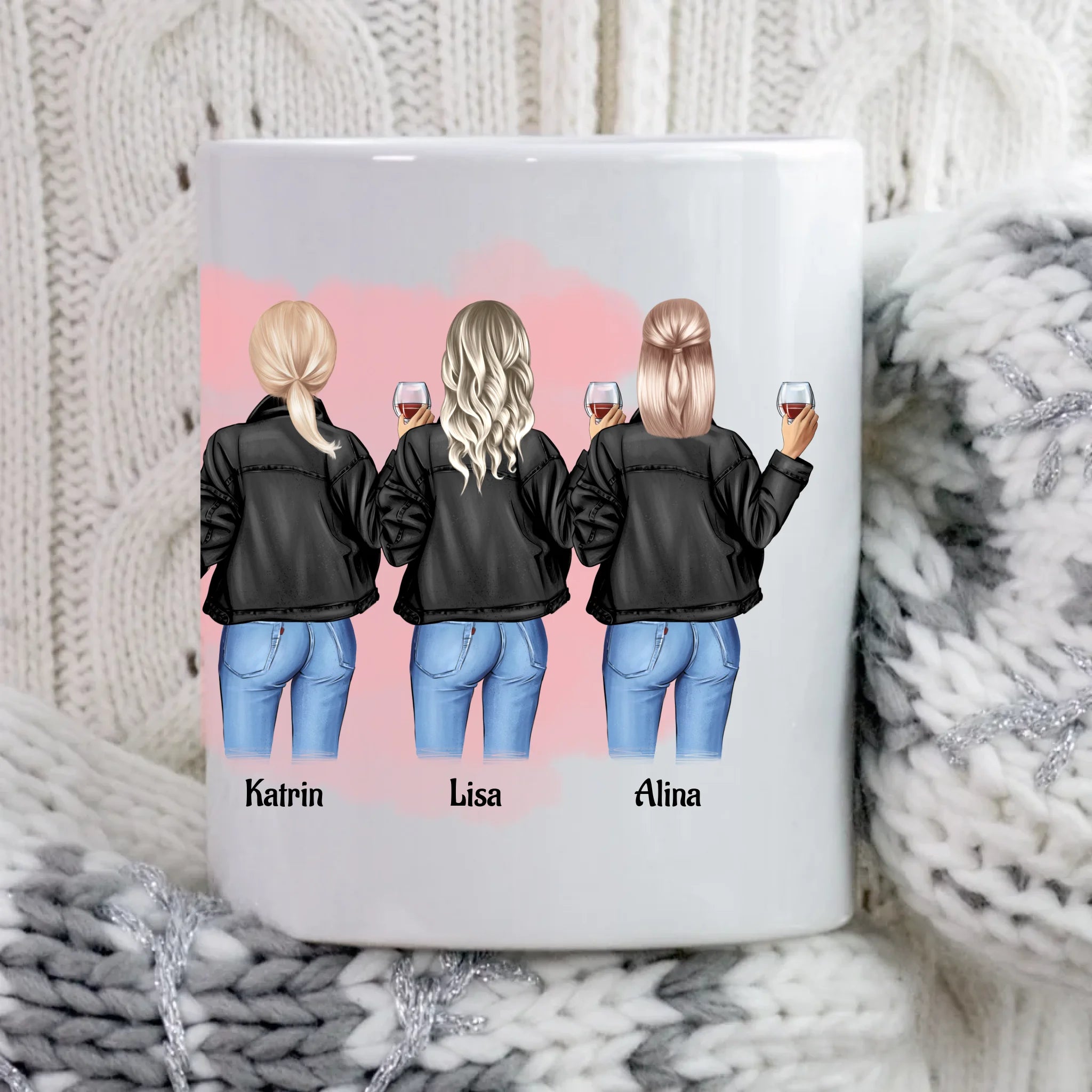 4 Kolleginnen Tasse Geschenk personalisiert - Cantty