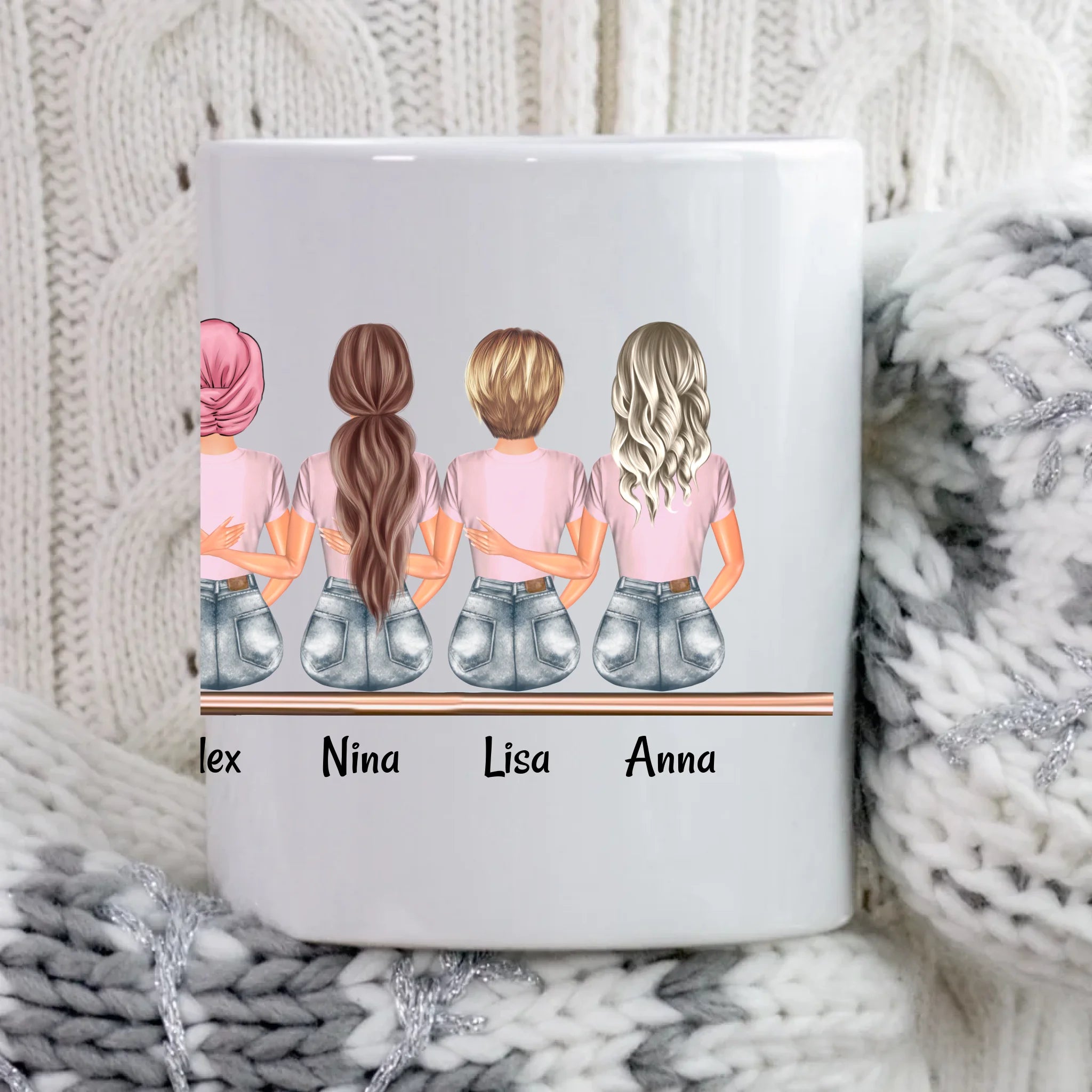 5 Kolleginnen Tasse Geschenk personalisiert - Cantty