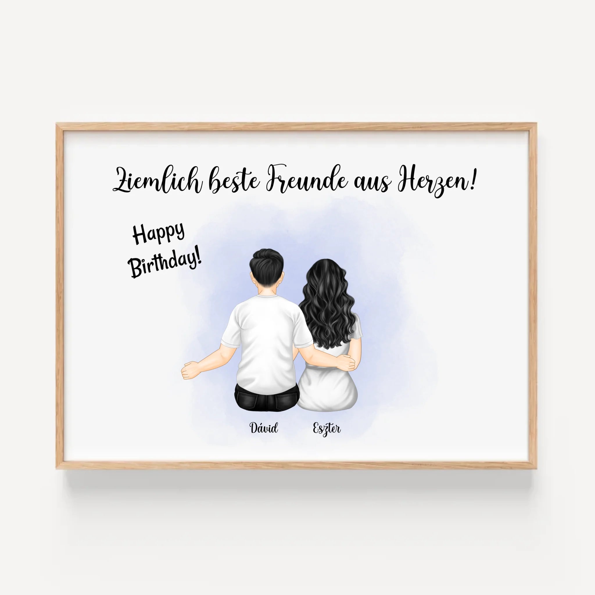 Beste Freunde Mann & Frau Geschenk Poster personalisiert - Cantty