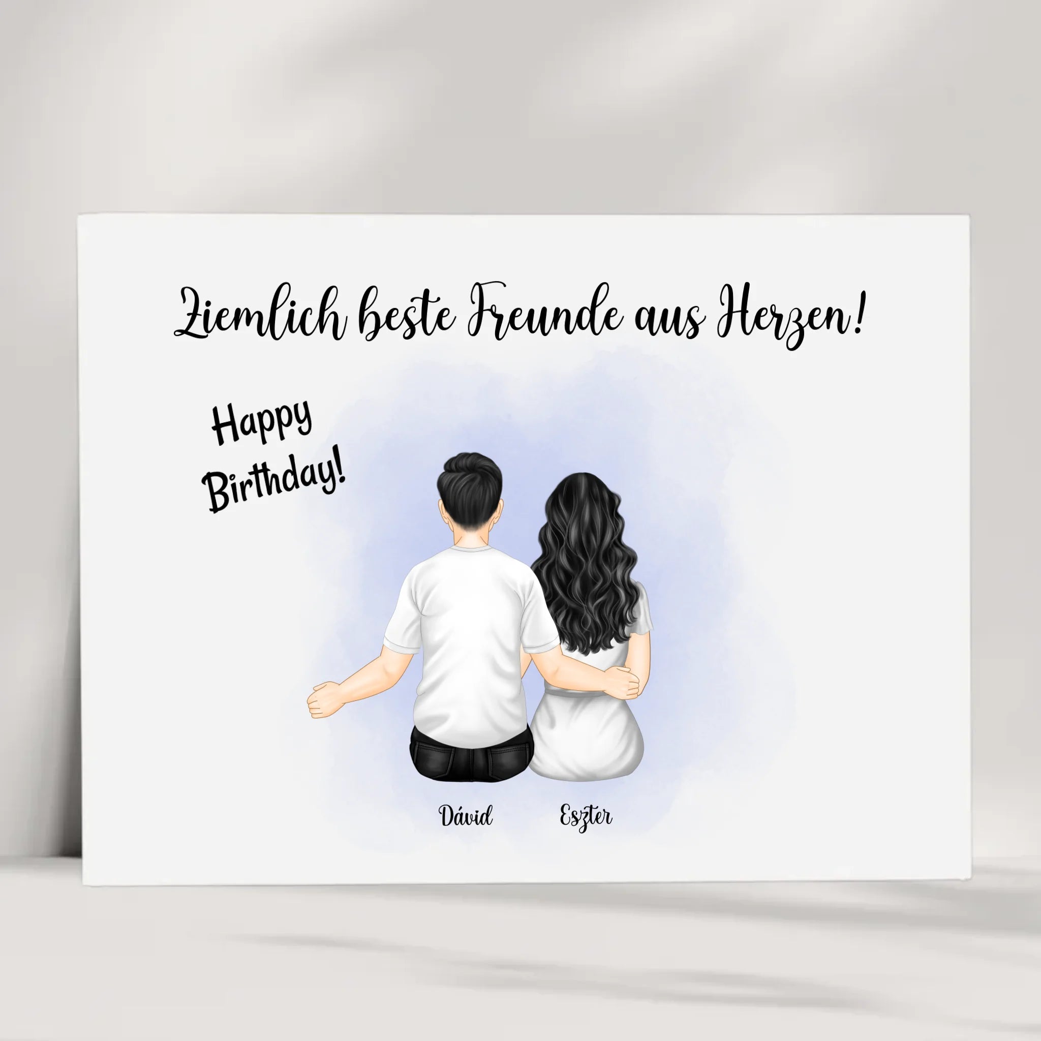 Beste Freunde Mann & Frau Geschenk Poster personalisiert - Cantty