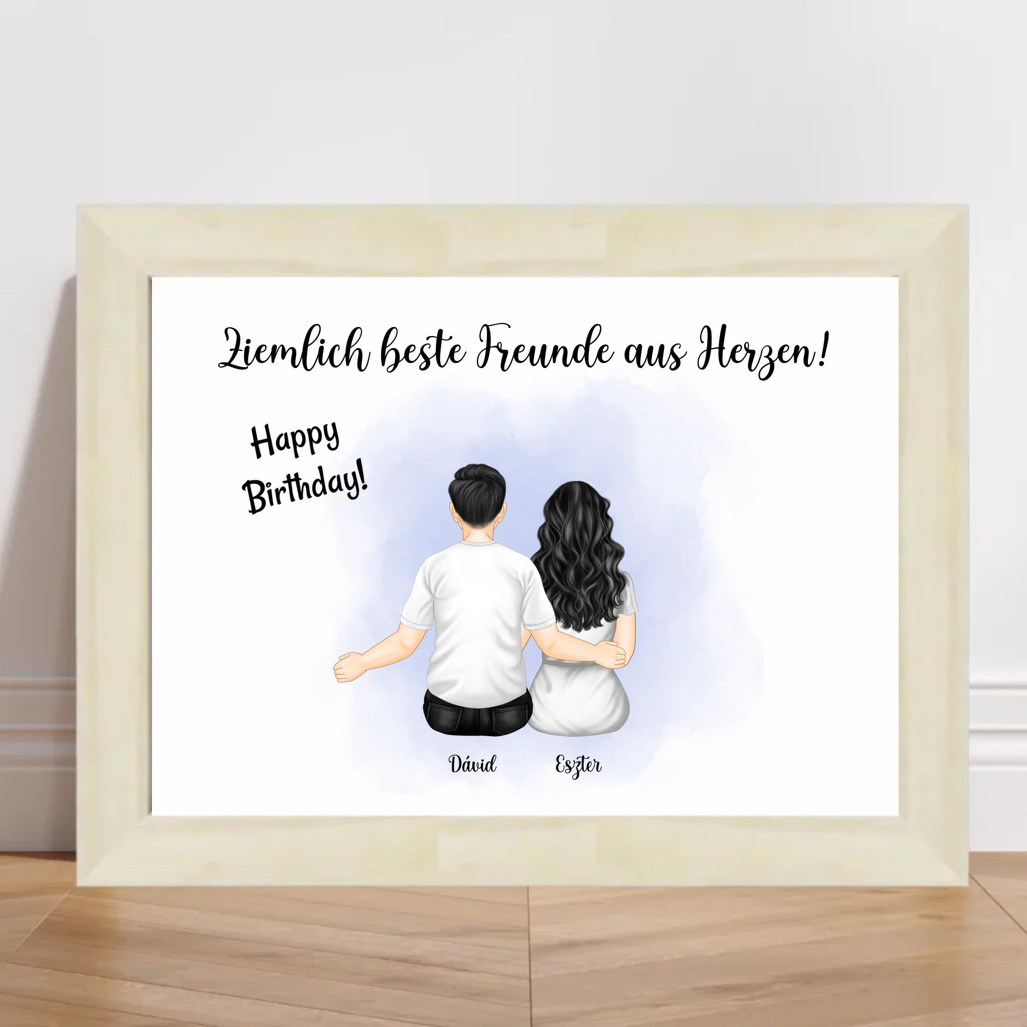 Beste Freunde Mann & Frau Geschenk Poster personalisiert - Cantty