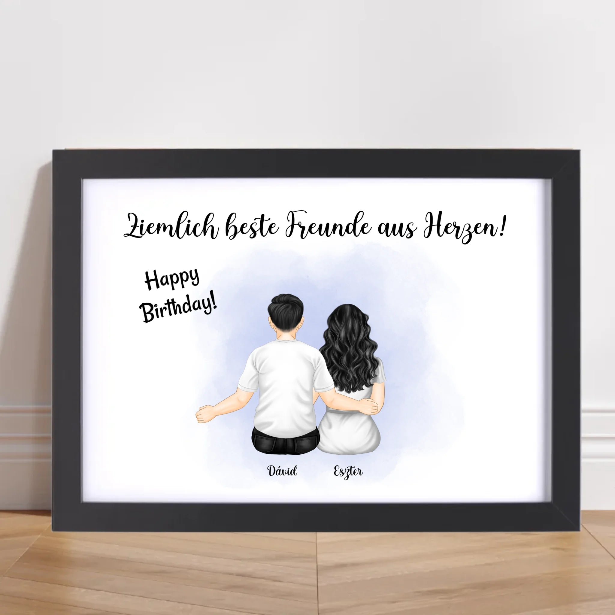 Beste Freunde Mann & Frau Geschenk Poster personalisiert - Cantty
