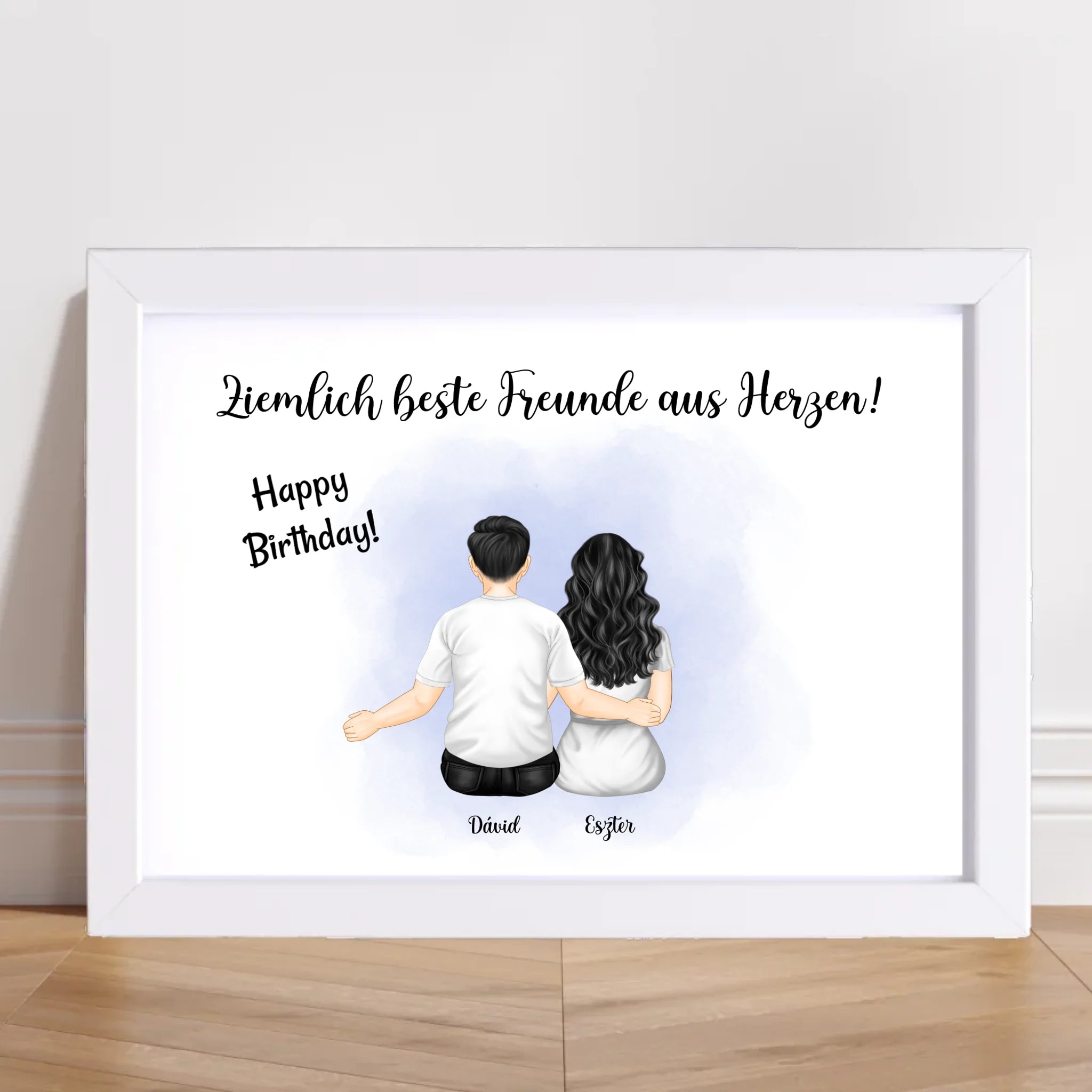 Beste Freunde Mann & Frau Geschenk Poster personalisiert - Cantty