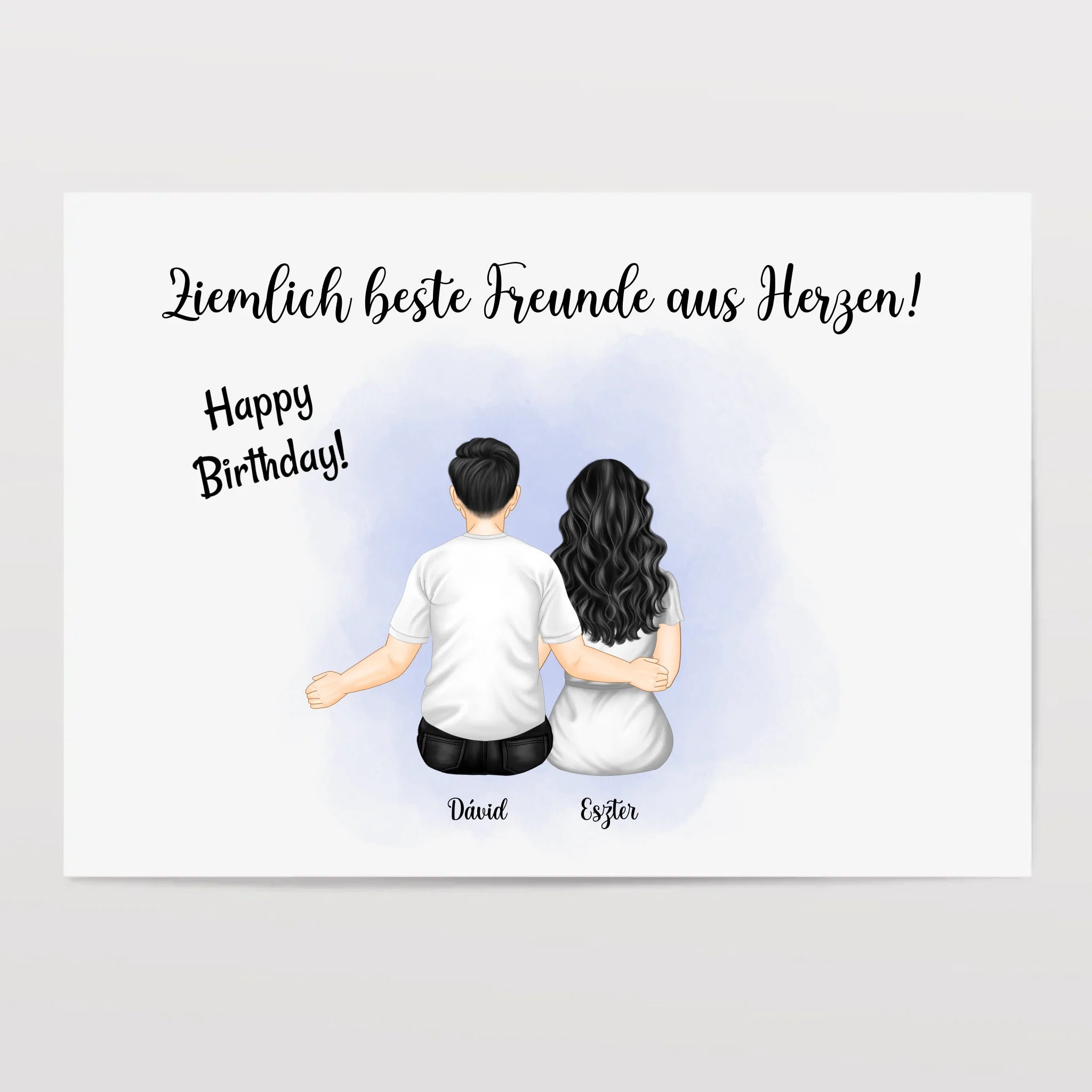Beste Freunde Mann & Frau Geschenk Poster personalisiert - Cantty