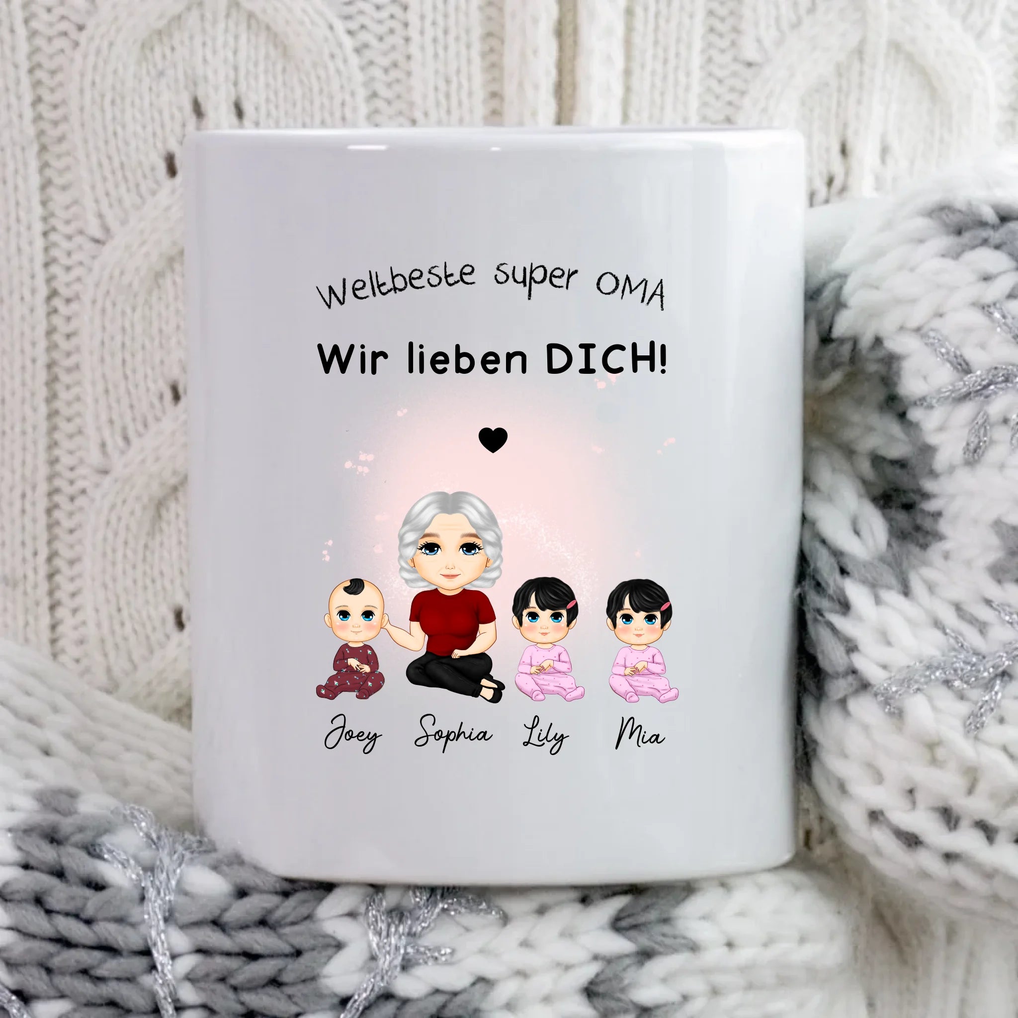 Oma Tasse Geburtstag Geschenk Enkelkinder personalisiert - Cantty