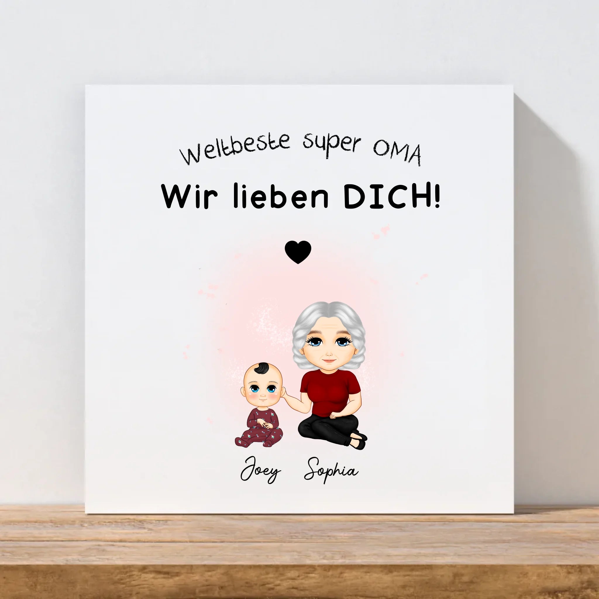 Oma Leinwand Geschenk mit Enkelkinder personalisiert - Cantty
