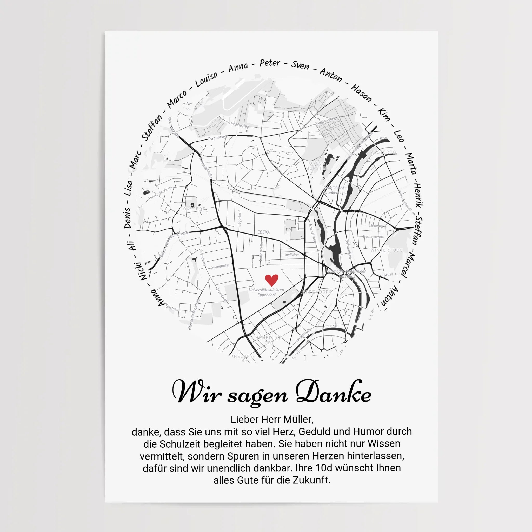 Lehrer Abschied Gruppengeschenk Poster personalisiert - Cantty