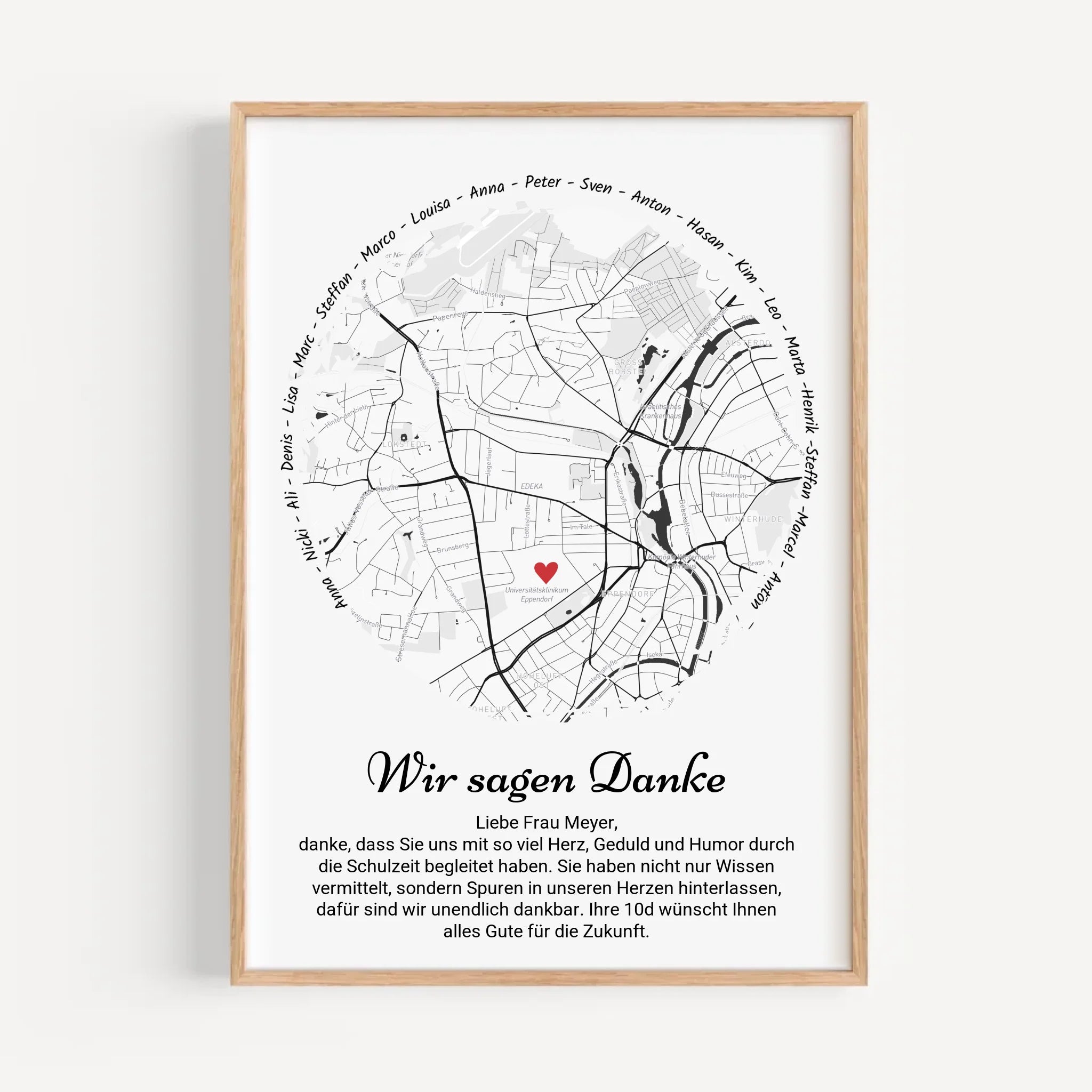 Lehrerin Abschied Gruppengeschenk Poster personalisiert - Cantty