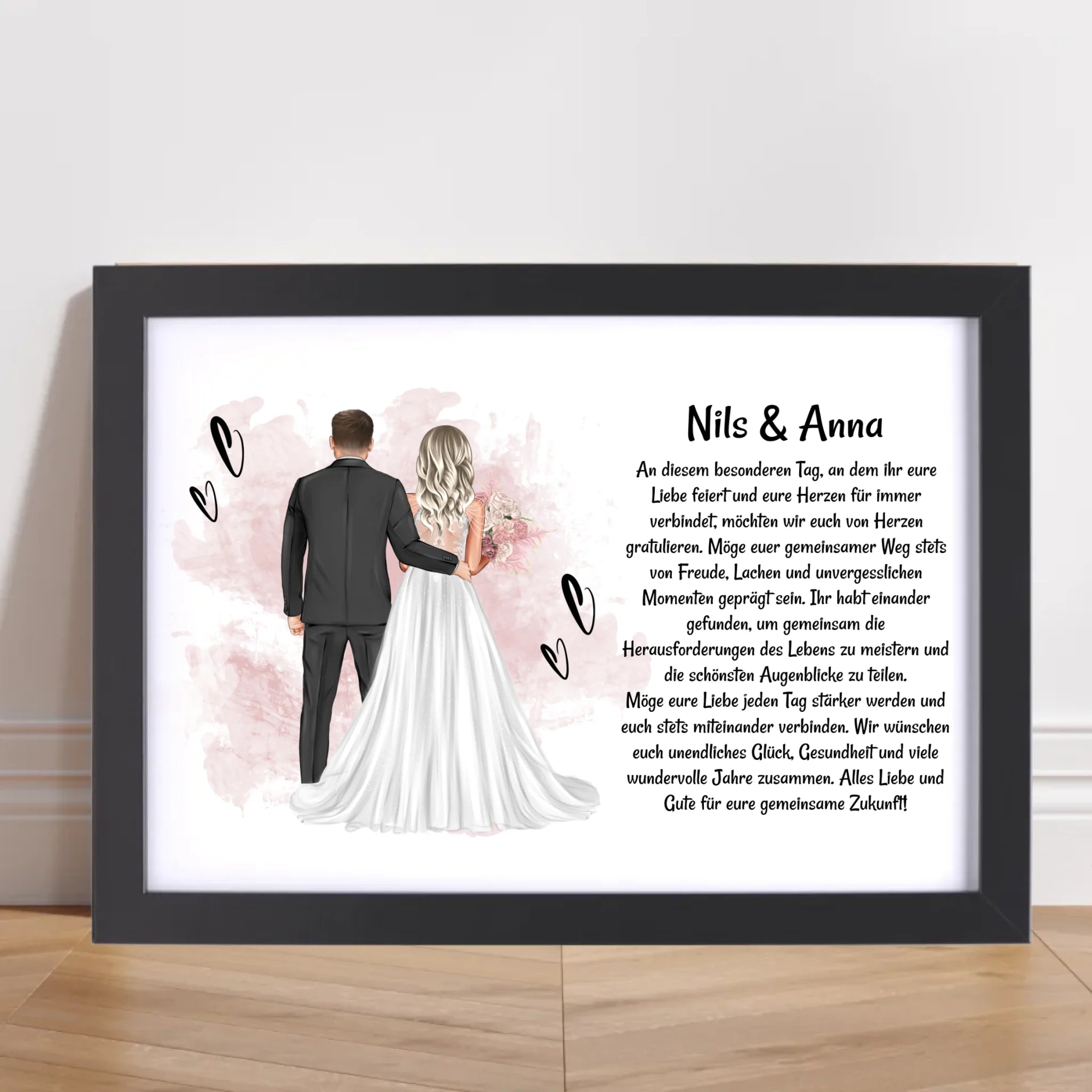 Hochzeitspaar Poster Bild Karte Hochzeitsgeschenk personalisiert für Brautpaar - Cantty