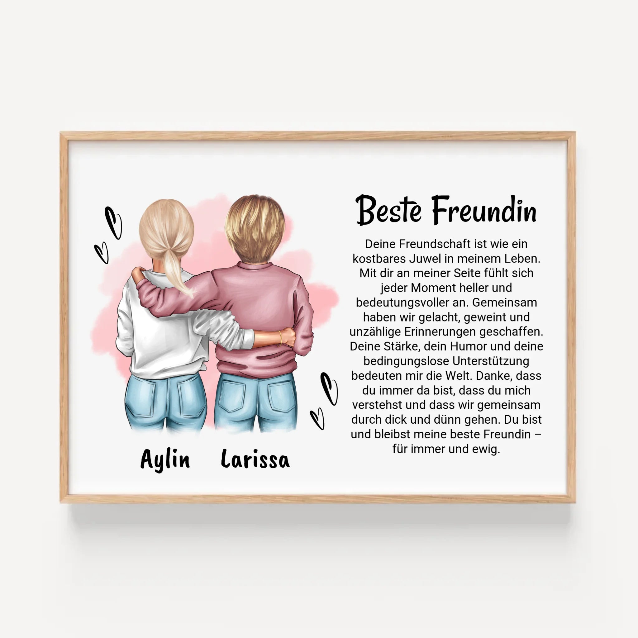 Beste Freundin Bild Poster Karte Geschenk personalisiert - Cantty