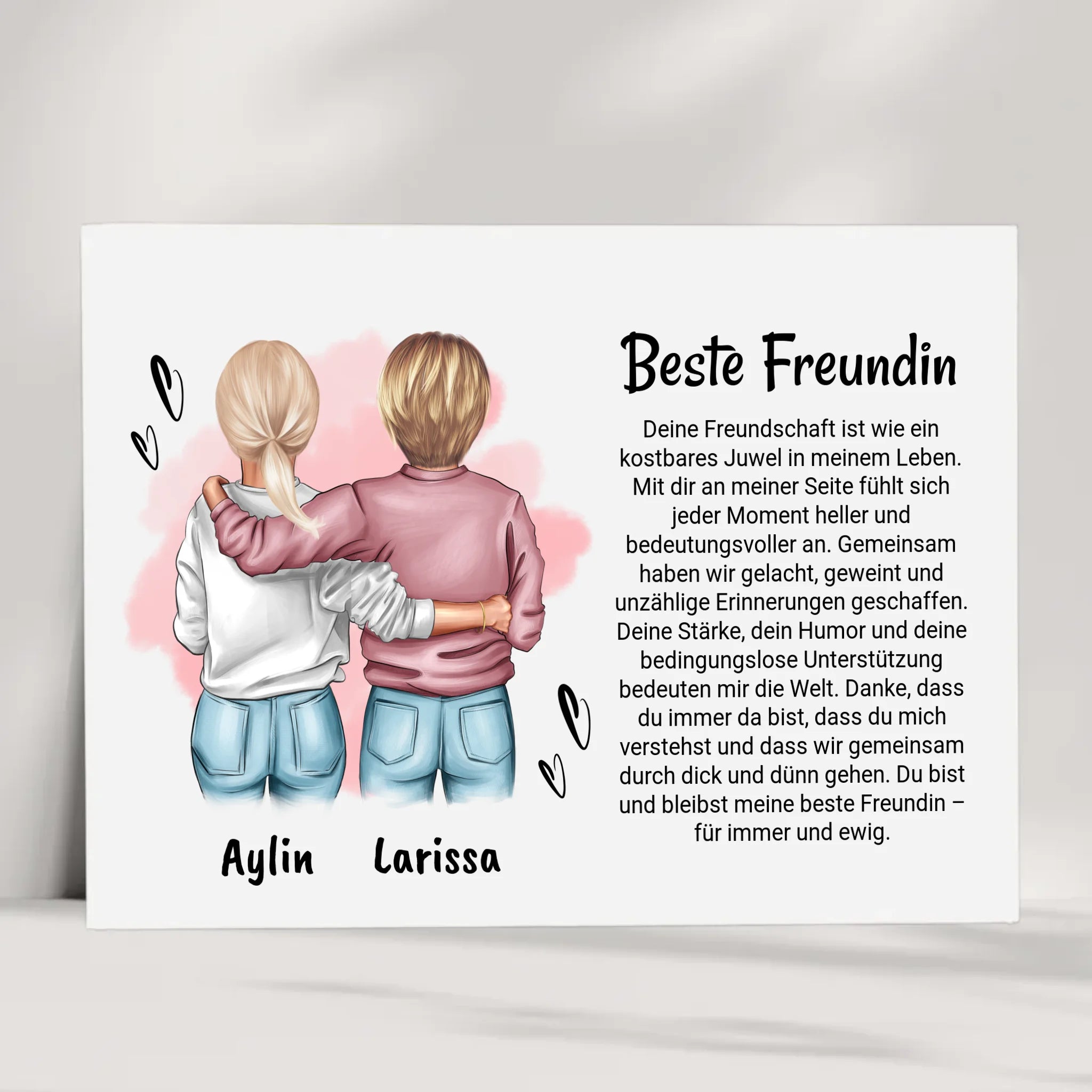 Beste Freundin Bild Poster Karte Geschenk personalisiert - Cantty
