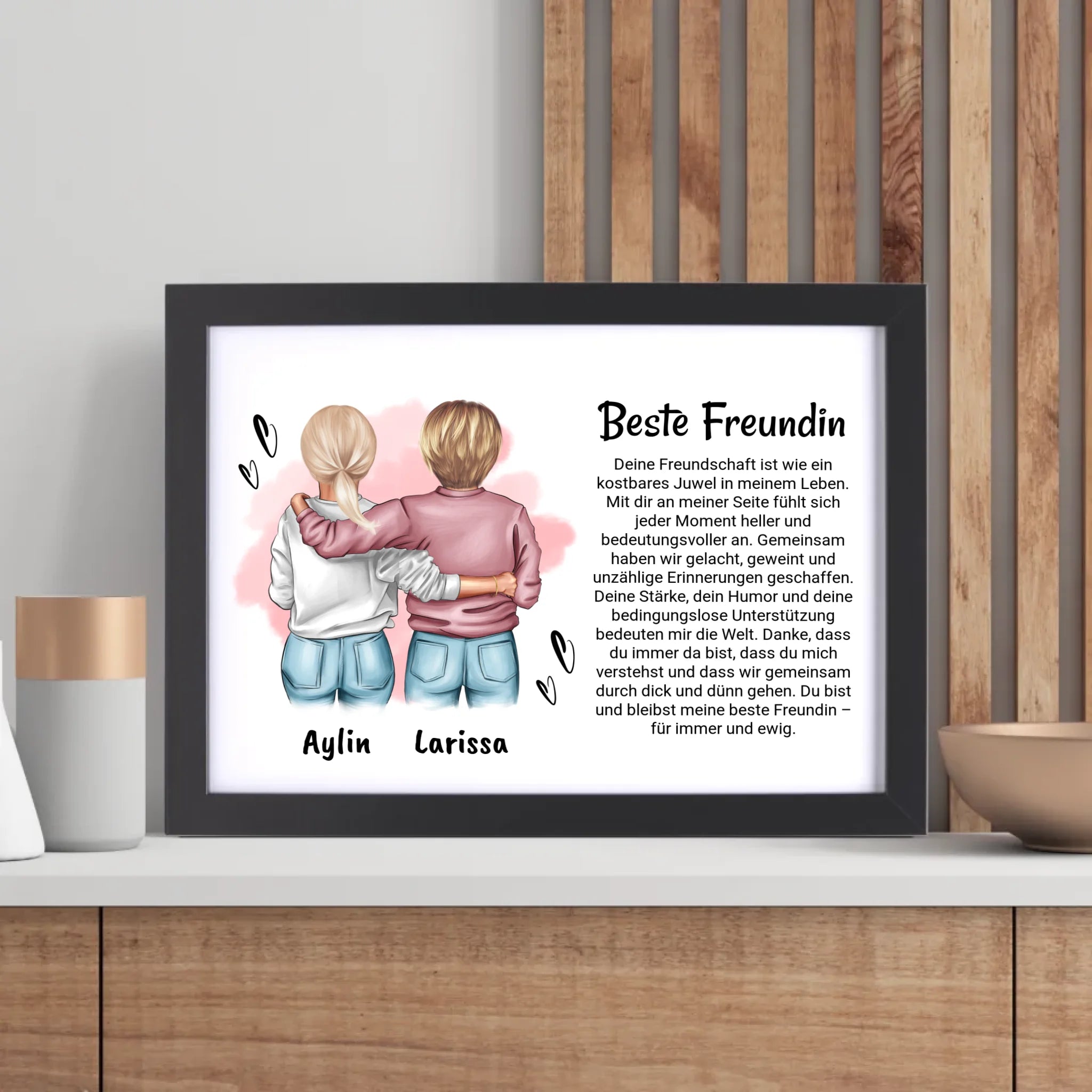 Beste Freundin Bild Poster Karte Geschenk personalisiert - Cantty